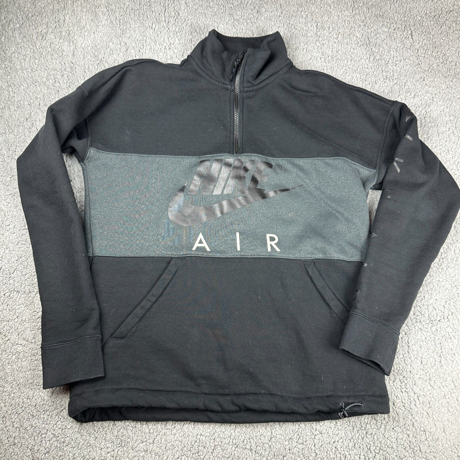 Nike Nike Air 1/2 Zip Pullover Fleece Sweatshirt Spellout Logo Size US M / EU 48-50 / 2 - 1 Thumbnail