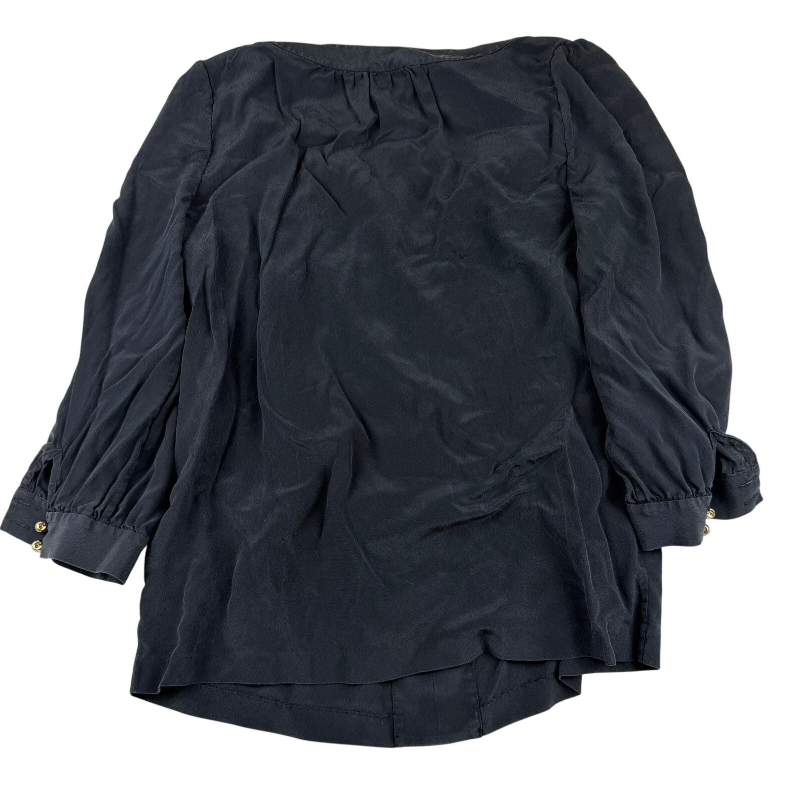 Kate Spade Kate Spade New York Silk Blouse Top Navy Size 4 Size S / US 4 / IT 40 - 2 Thumbnail