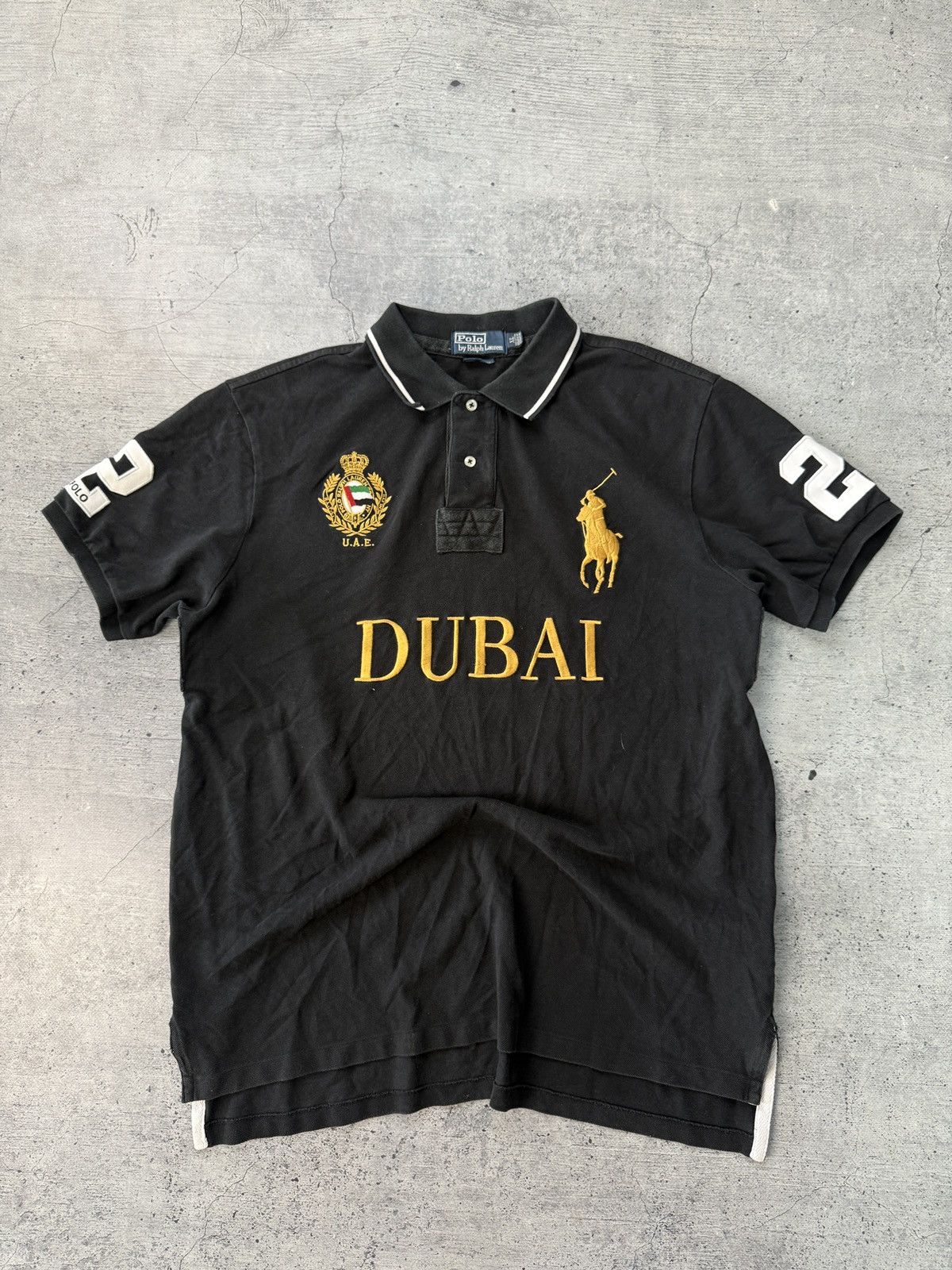 Polo Ralph Lauren Vintage Polo Ralph Lauren Dubai Rugby Polo Shirt Big Pony Size US XL / EU 56 / 4 - 1 Thumbnail