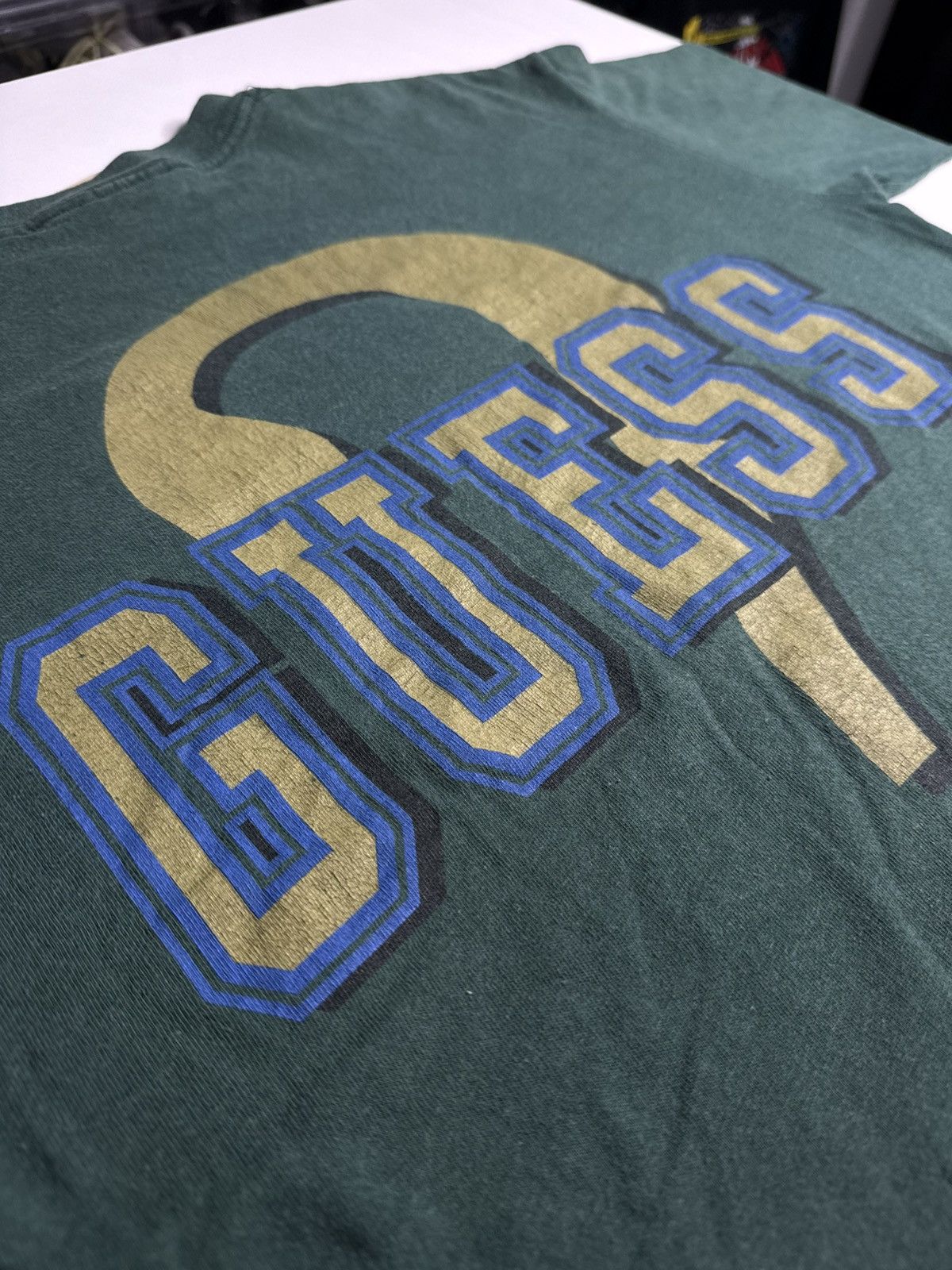 Guess VINTAGE 1990's Guess L/S Tee Forest “Green” [ L ] PREOWNED Size US L / EU 52-54 / 3 - 7 Thumbnail