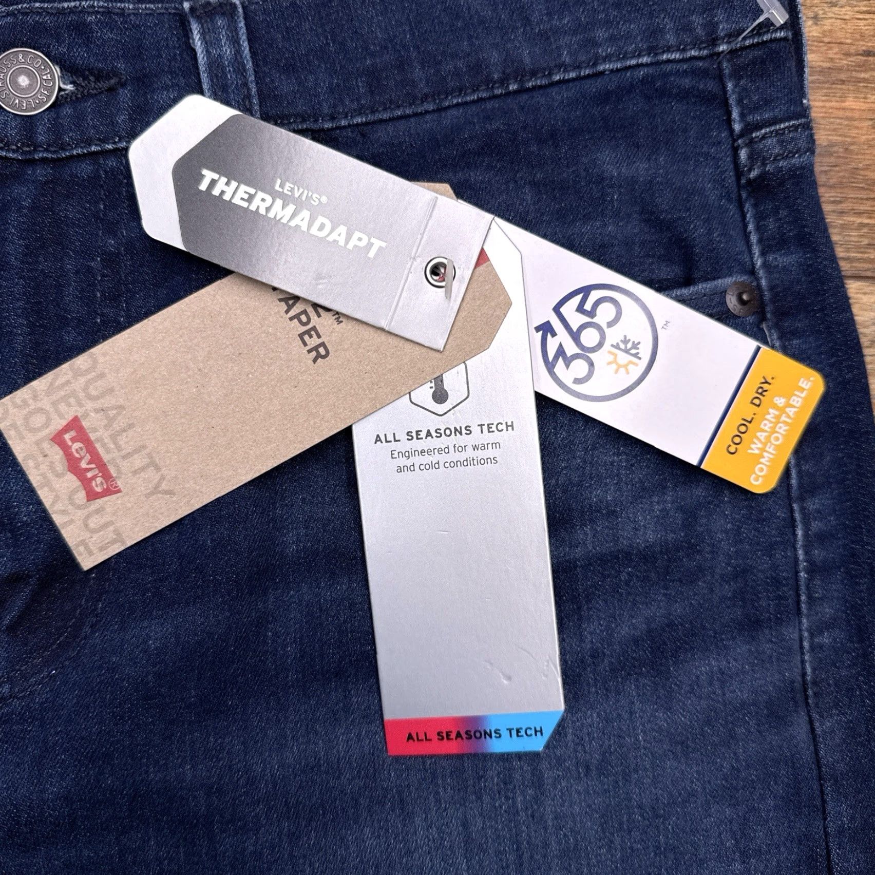 Levi's Levi's 502 Jeans Mens 29x32 Taper Stretch Denim Blue Regular Fit City 5-Pocket Logo Jeans Mens Size US 29 - 5 Thumbnail