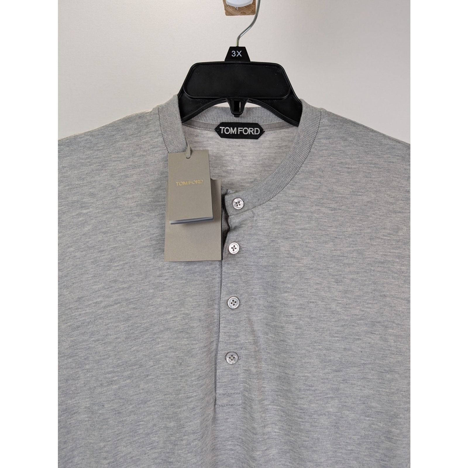 Tom Ford o1rshd1 Henley shirt in Grey Size US M / EU 48-50 / 2 - 4 Thumbnail
