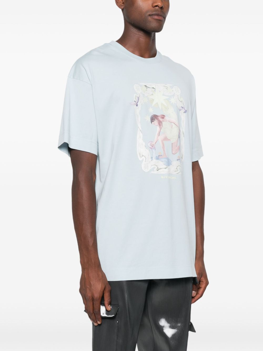Givenchy o1h1sh11224 Standard Short Sleeve T-Shirt in Sky Blue Size US XXL / EU 58 / 5 - 3 Thumbnail