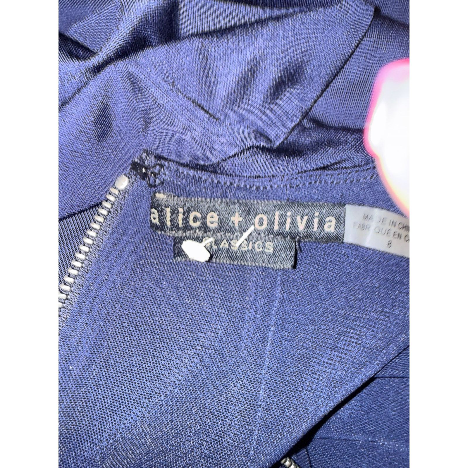 Alice + Olivia Alice + Olivia Navy Blue Mock Neck Midi Dress Women 8 - G015 Size M / US 6-8 / IT 42-44 - 5 Thumbnail
