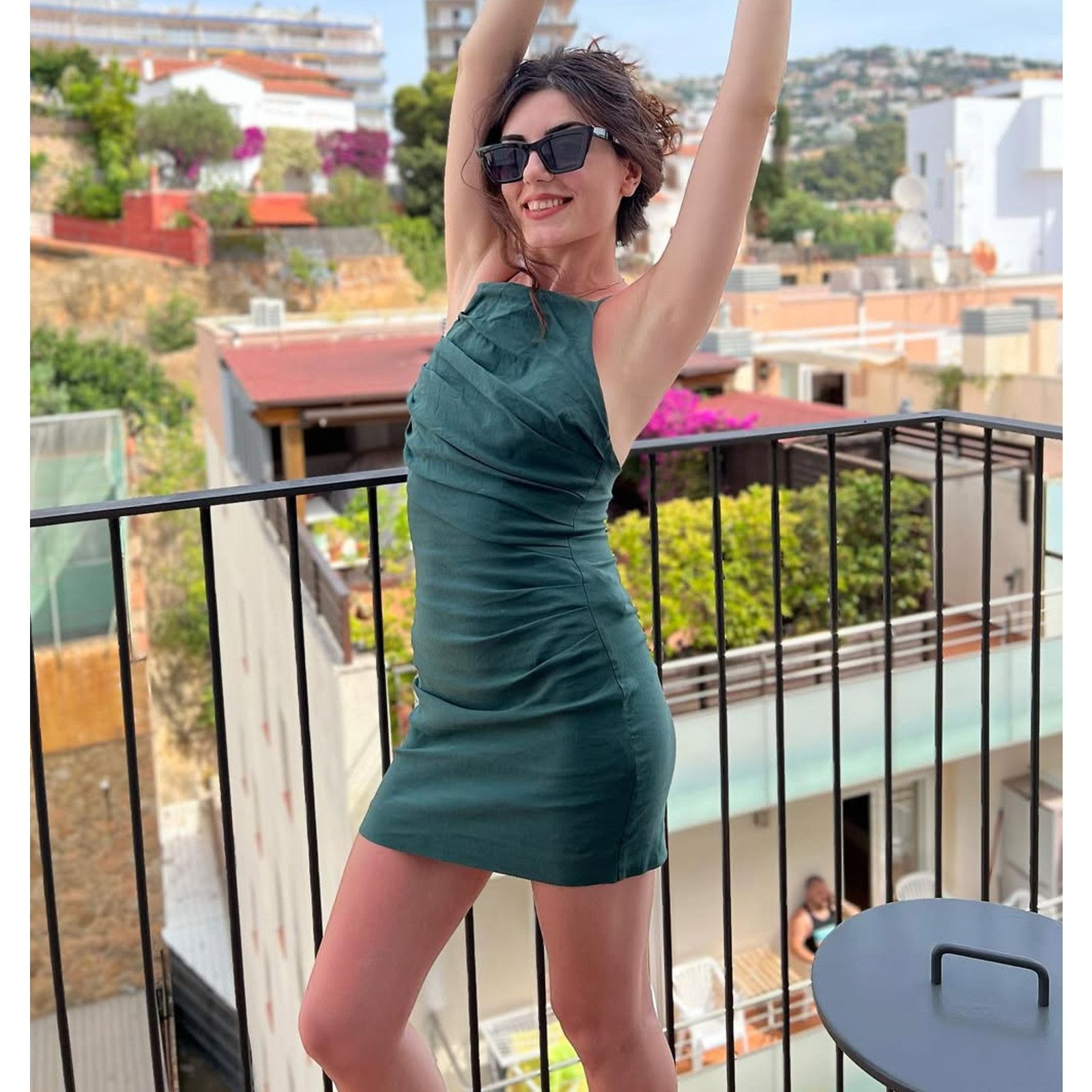 Zara Zara Green Draped Mini Dress Bodycon Strappy Dress NWT Size M / US 6-8 / IT 42-44 - 5 Thumbnail