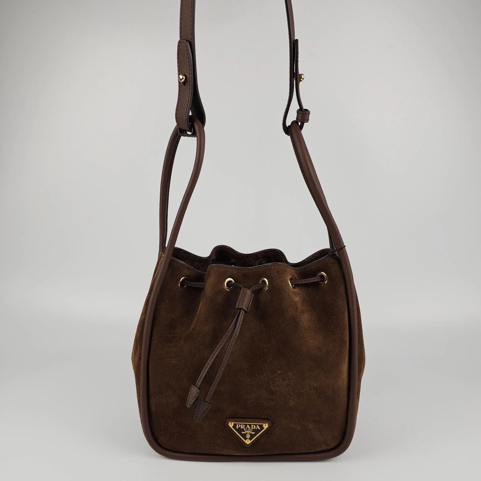 Prada PRADA Darling Mini $2850 Cacao Suede Bucket Bag Size ONE SIZE - 6 Thumbnail