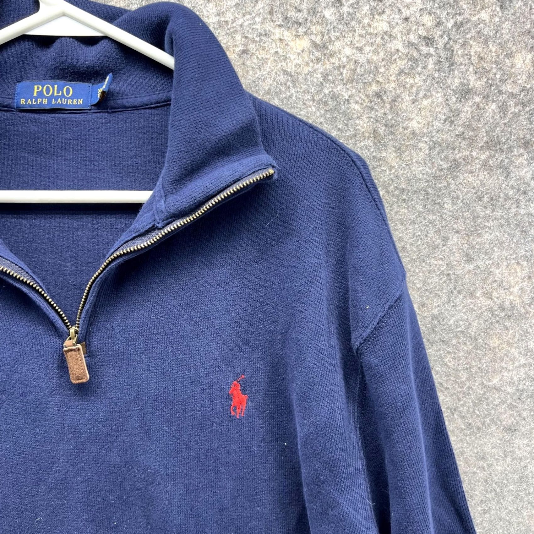 Polo Ralph Lauren Polo Ralph Lauren Sweater, Mens XL, Blue Navy Fleece Sweatshirt Pullover 1/4 Zip Pony Size US XL / EU 56 / 4 - 4 Thumbnail