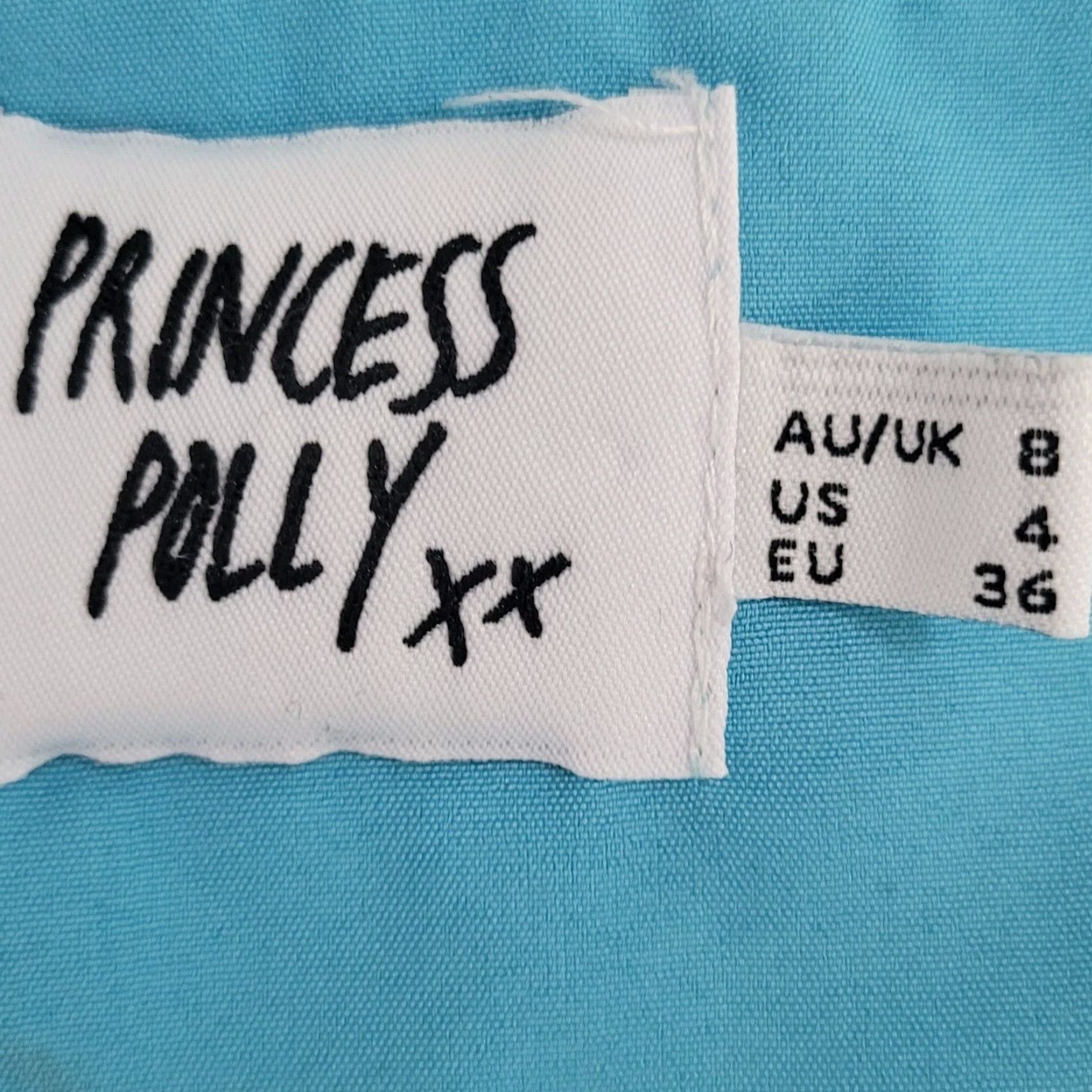 PRINCESS POLLY Princess Polly Blue Satin Paisley Front Closure Lined Bustier Crop Top Size 4 Size S / US 4 / IT 40 - 3 Thumbnail