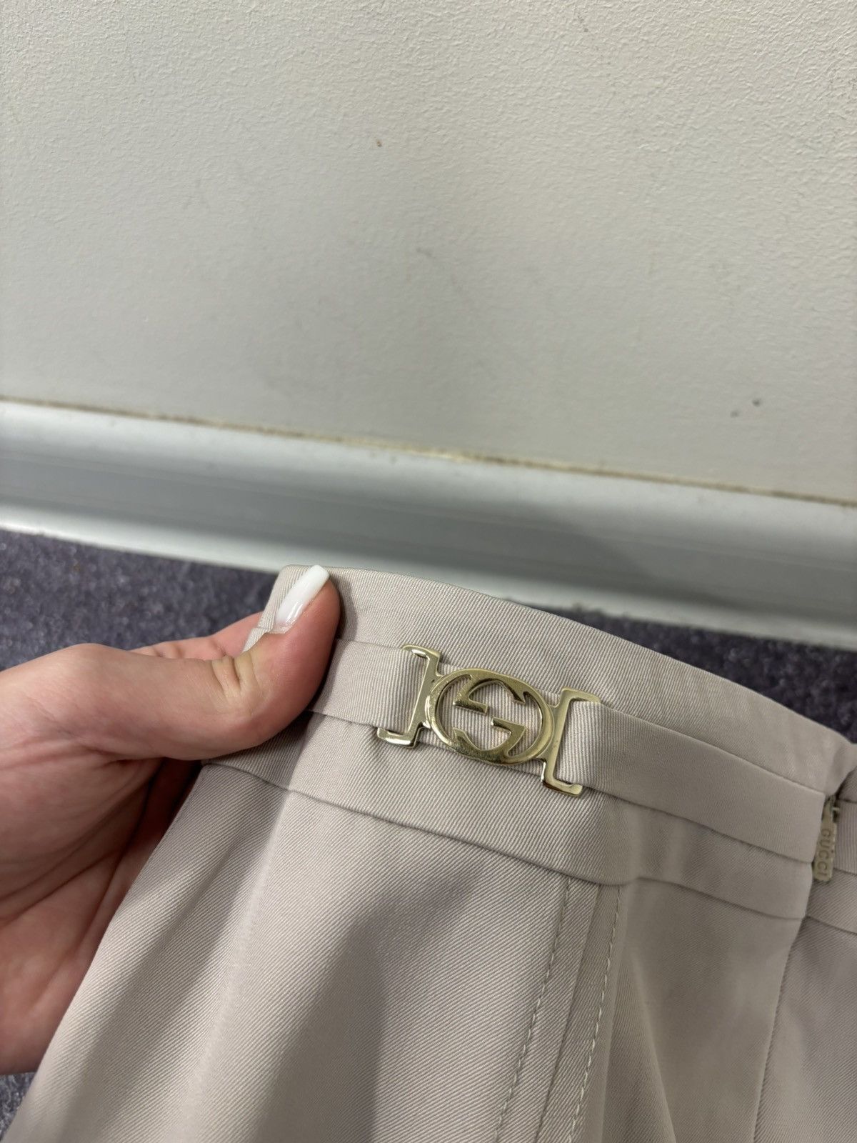 Gucci Gucci Vintage Beige Wool Blend Pencil Skirt Size 26" / US 2 / IT 38 - 8 Thumbnail
