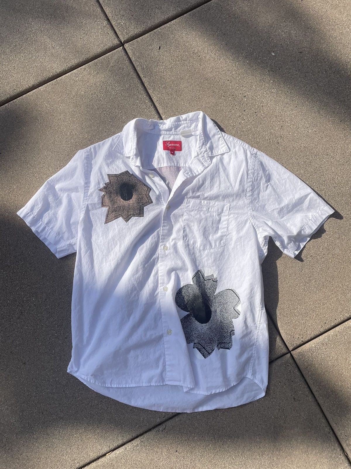 image of Supreme X Nate Lowman Button Up in Blue, Men's (Size Medium)