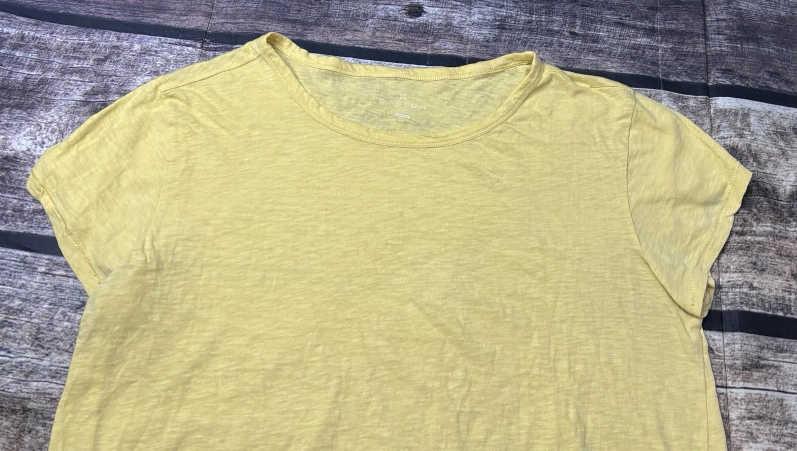 Other Caslon Top Womens Large Organic Cotton Ruffle Hem Yellow Size L / US 10 / IT 46 - 4 Thumbnail