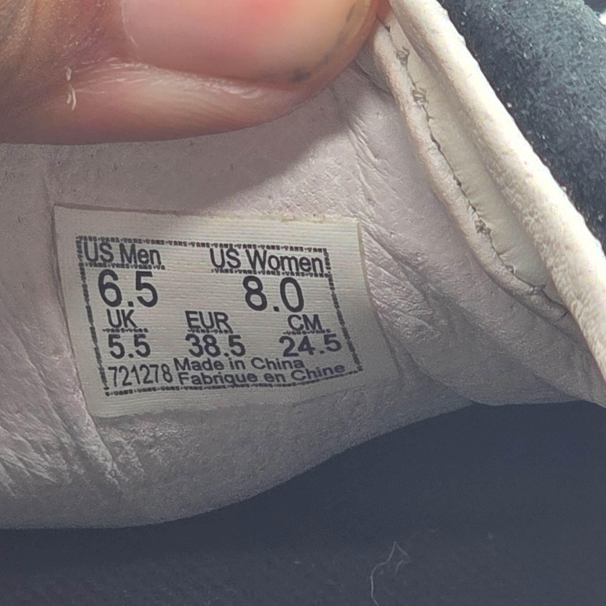 Vans Vans Acer Ni SP Womens Size 8 Black Marshmallow Sneaker Shoe Size US 8 / IT 38 - 7 Thumbnail