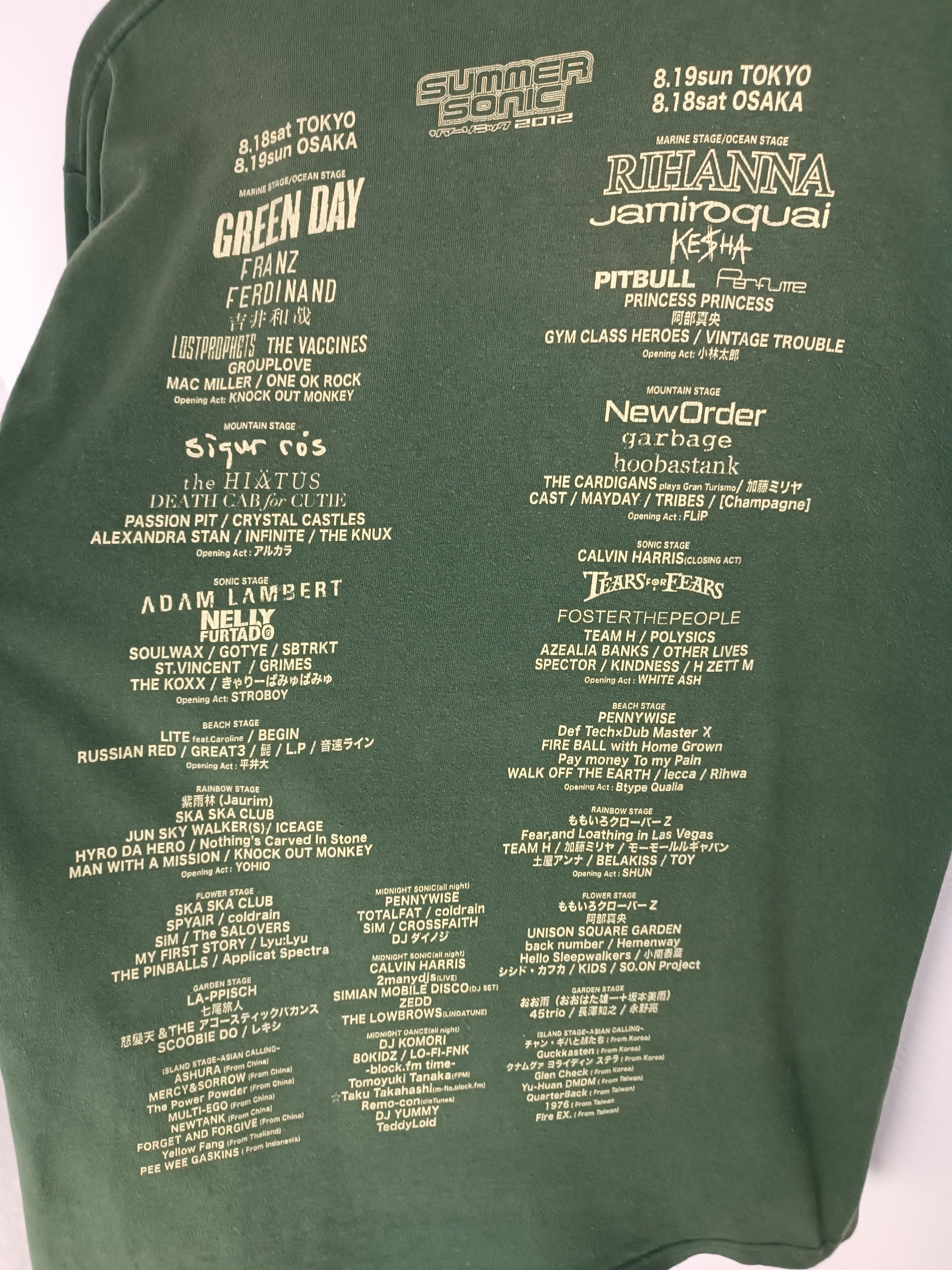 Band Tees VINTAGE 2012 SUMMERSONIC MUSIC FES GREENDAY RIHANNA SKA PUNK Size US L / EU 52-54 / 3 - 17 Thumbnail