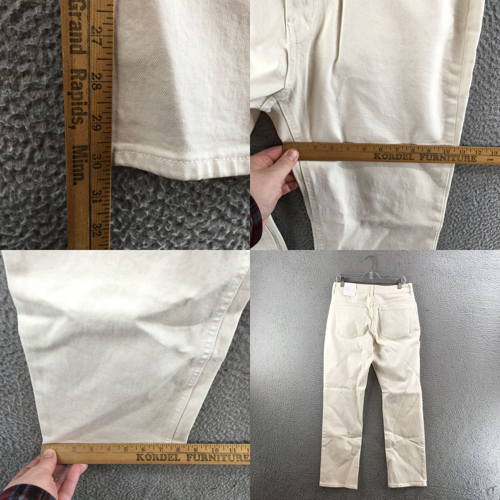 H&M H&M Jeans Women's 10 90s Straight Ivory White Straight Leg Button Fly High Rise Size 32" / US 10 / IT 46 - 8 Thumbnail