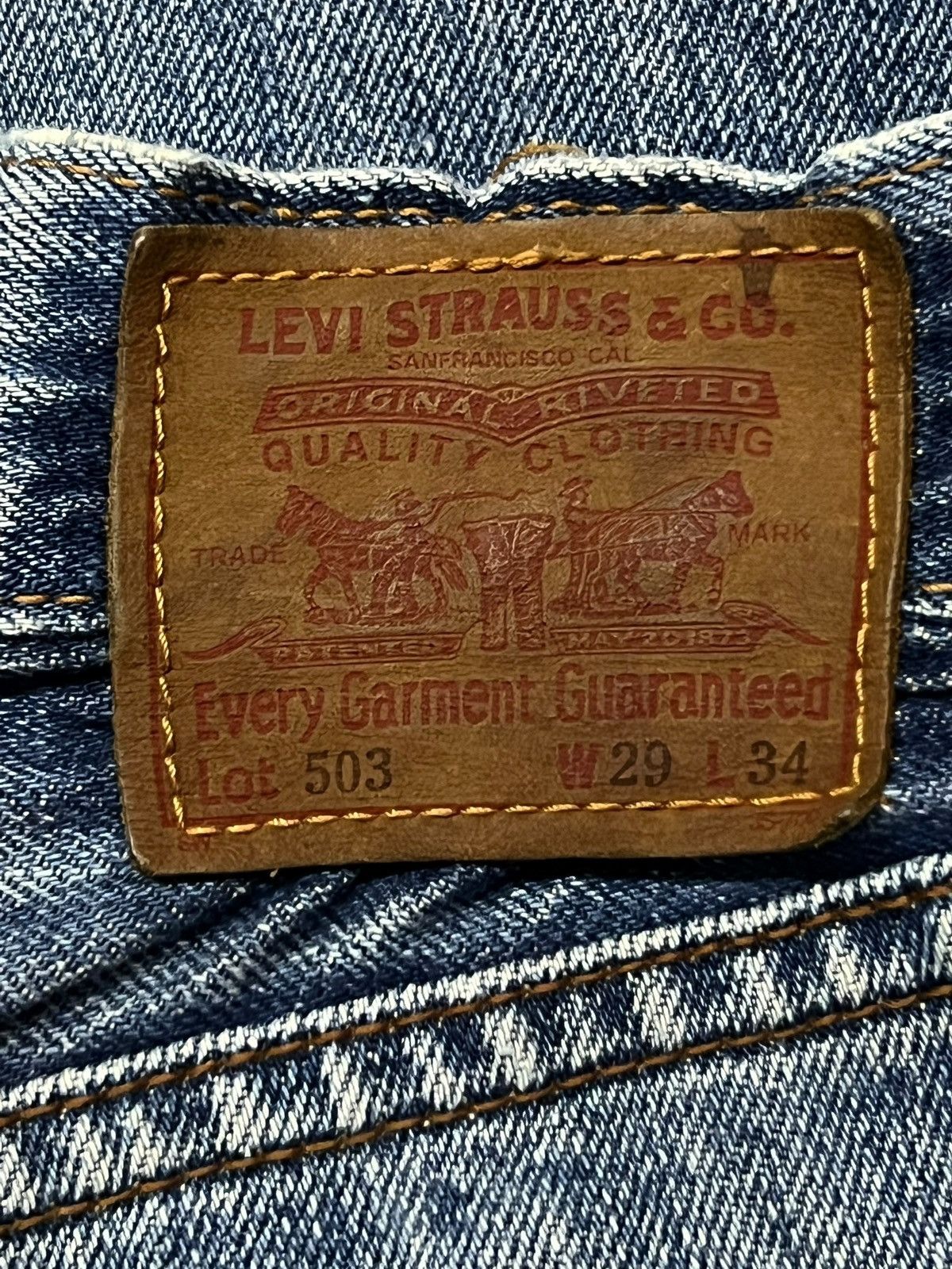 Levi's Baggy Vintage 90s Levi’s 503 Japan - Faded Wash, Distressed Size US 29 - 12 Thumbnail