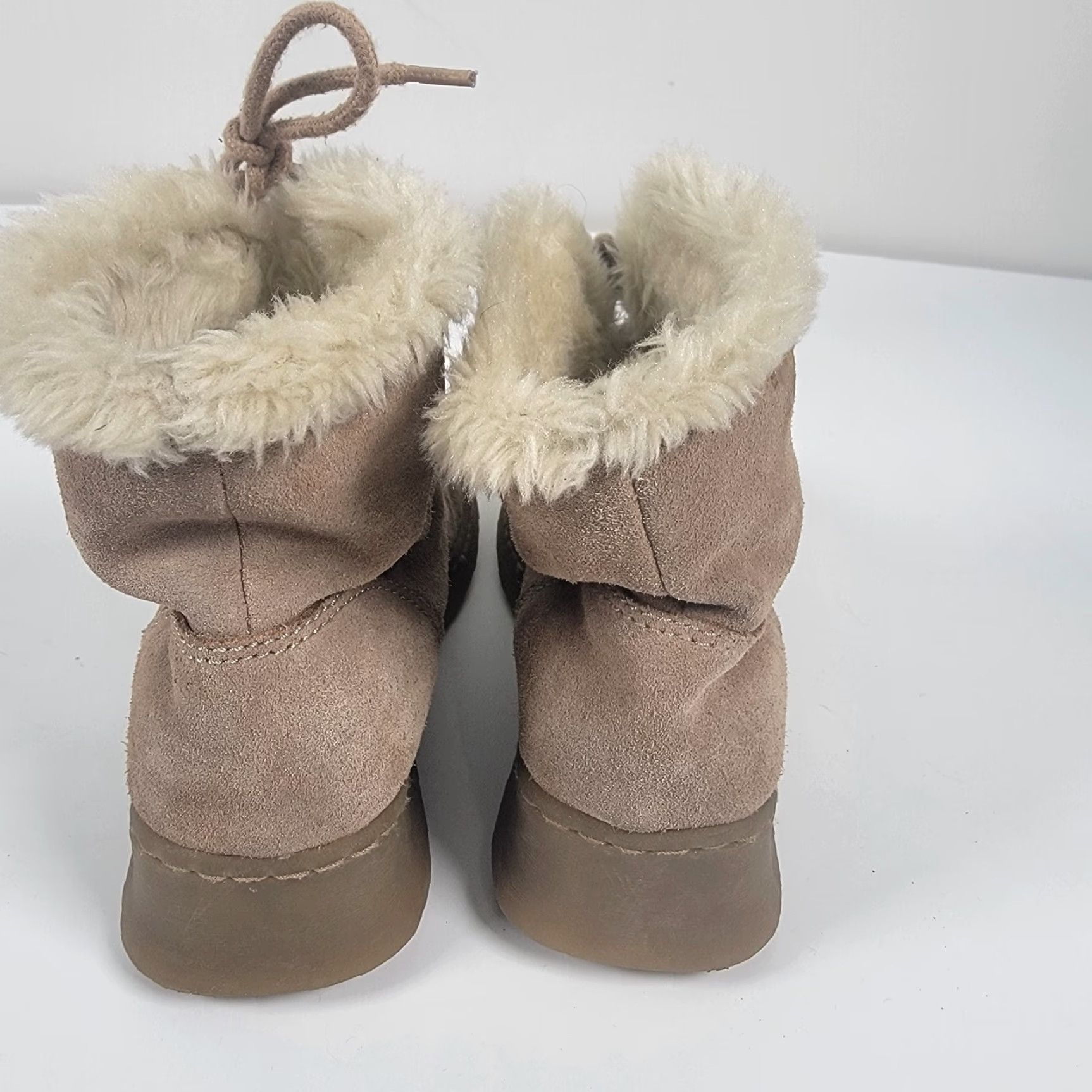Vintage VINTAGE? No — Report Sierra Tan Suede Upper Boots Women's Winter Lace Up 7 Leather Outsole Lined Insulated Fur Size US 7 / IT 37 - 4 Thumbnail