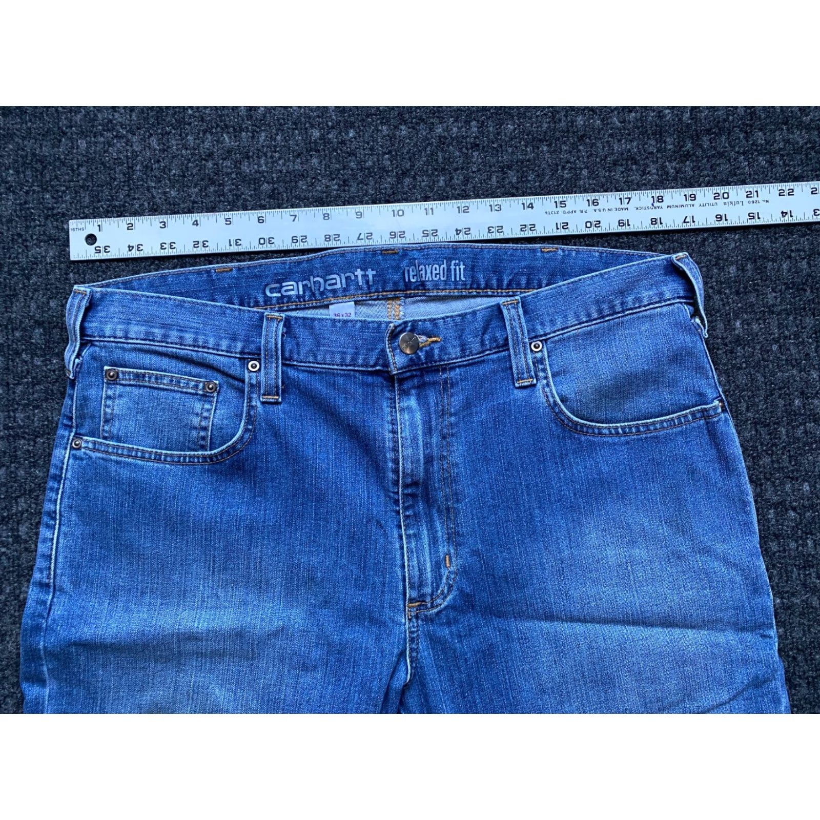 Carhartt Carhartt Jeans Mens Relaxed Fit Denim Size 36 x 32 Irregular Cut Off Hem Size US 36 / EU 52 - 6 Thumbnail