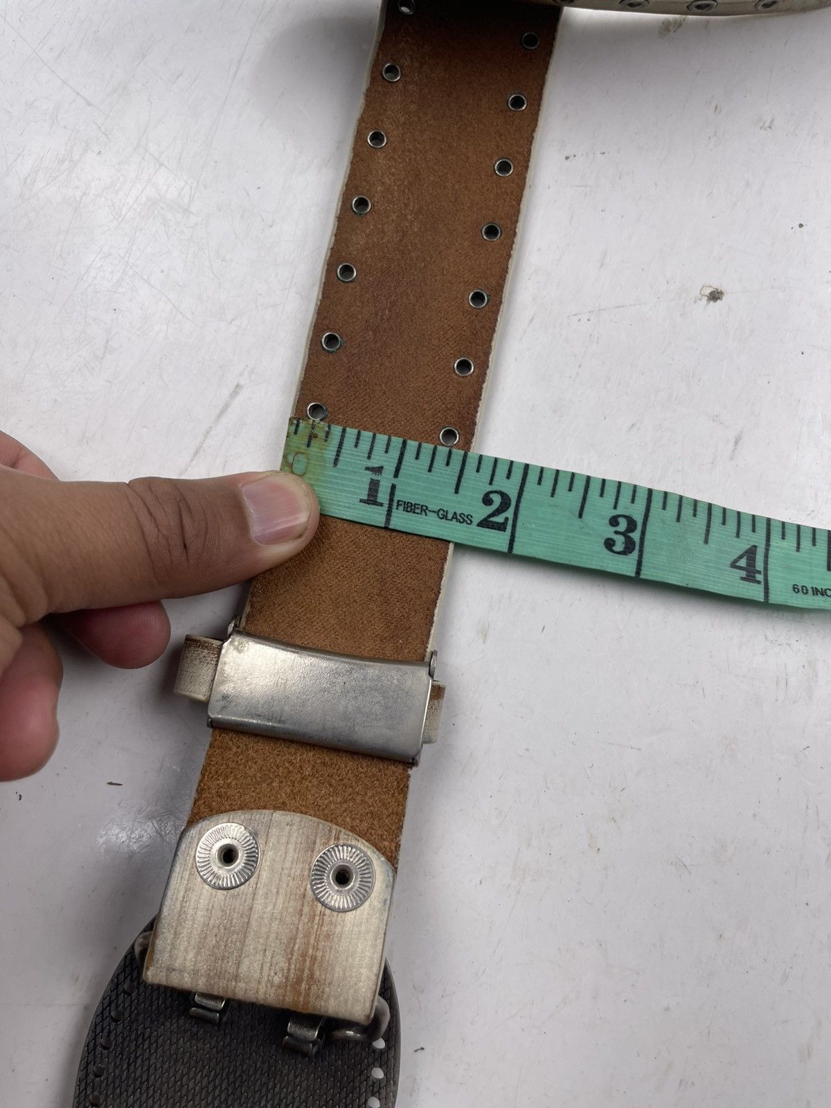Seditionaries big buckle distressed studded leather belt tc43 Size 32 - 8 Thumbnail