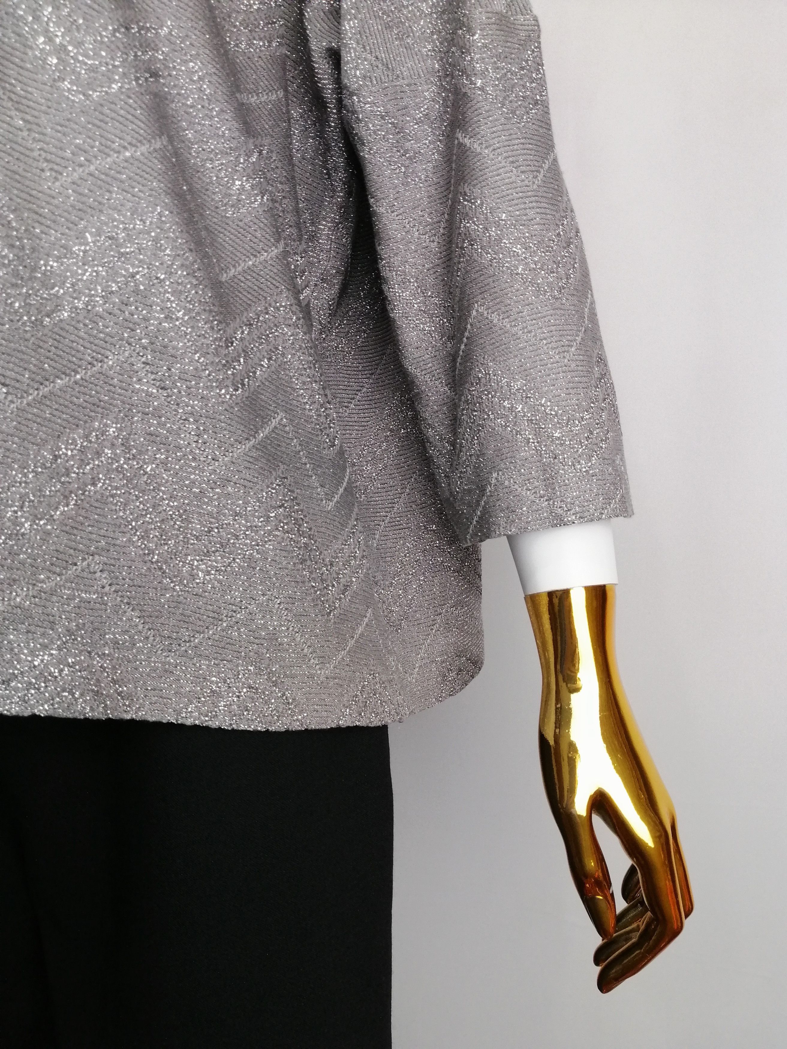 Missoni M MISSONI women’s zigzag silver metallic top Size ONE SIZE - 7 Thumbnail