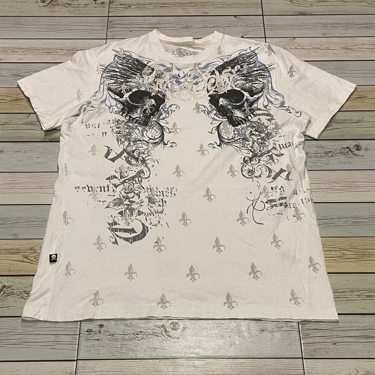 Affliction × Marc Ecko × Tapout Rare Marc Ecko Wings Cross Tee Y2K Affliction Style Size US L / EU 52-54 / 3 - 1 Thumbnail