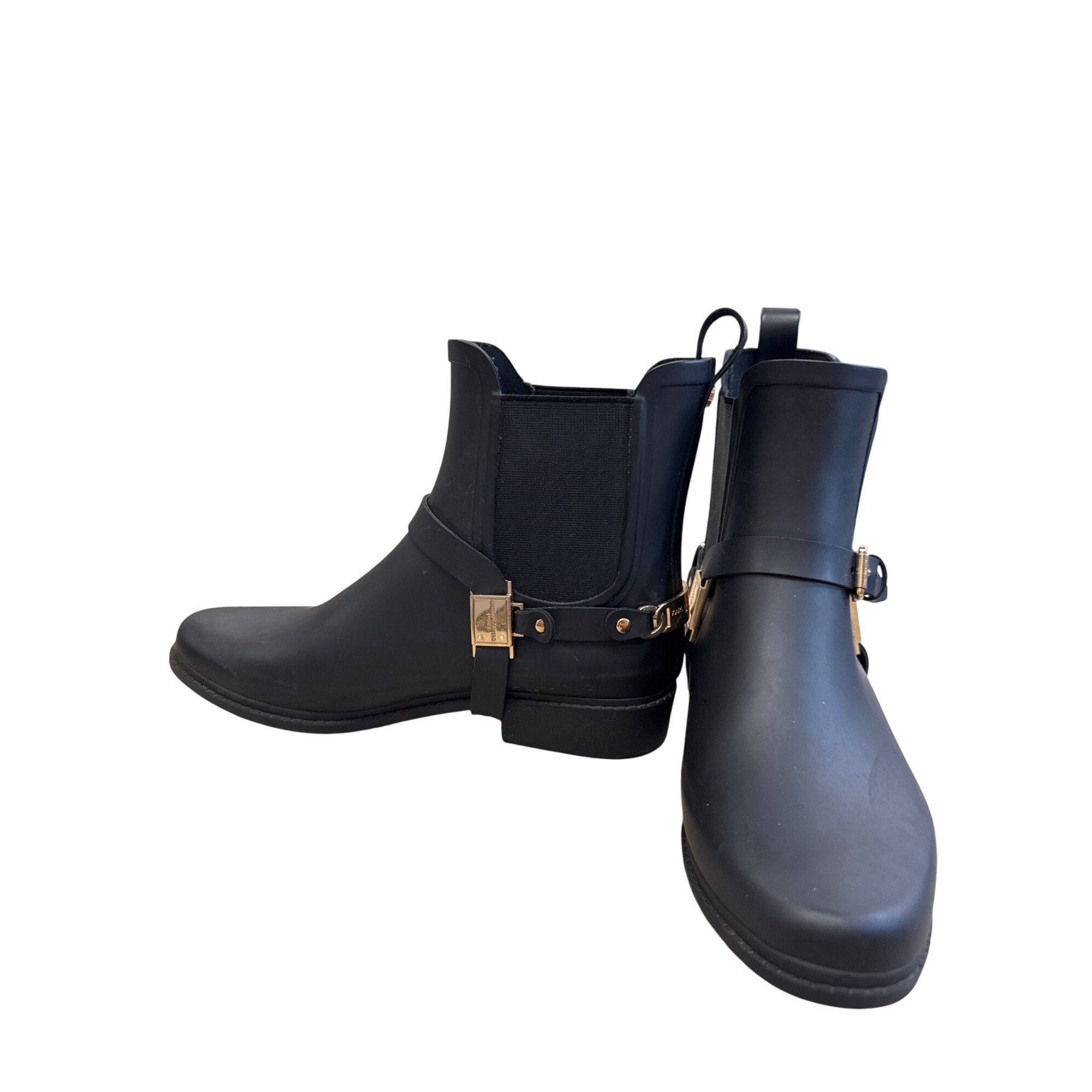 Karl Lagerfeld Karl Lagerfeld Lou Womens Black Rubber Rain Boots Size 8M SK Size US 8 / IT 38 - 2 Thumbnail