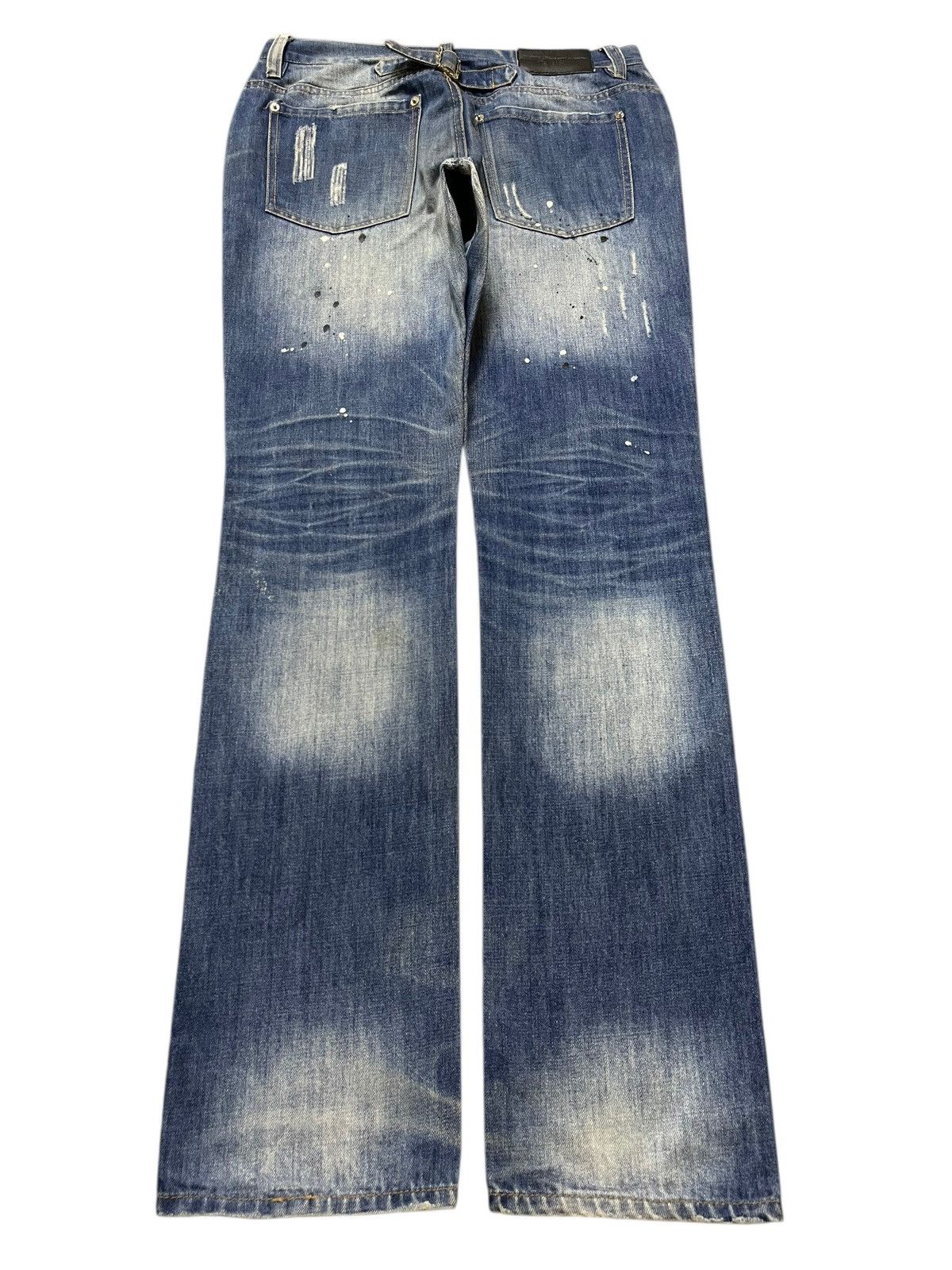 14th Addiction Vintage Japanese Brand Patches Distress Paint Splatter Jeans Size US 31 - 2 Thumbnail