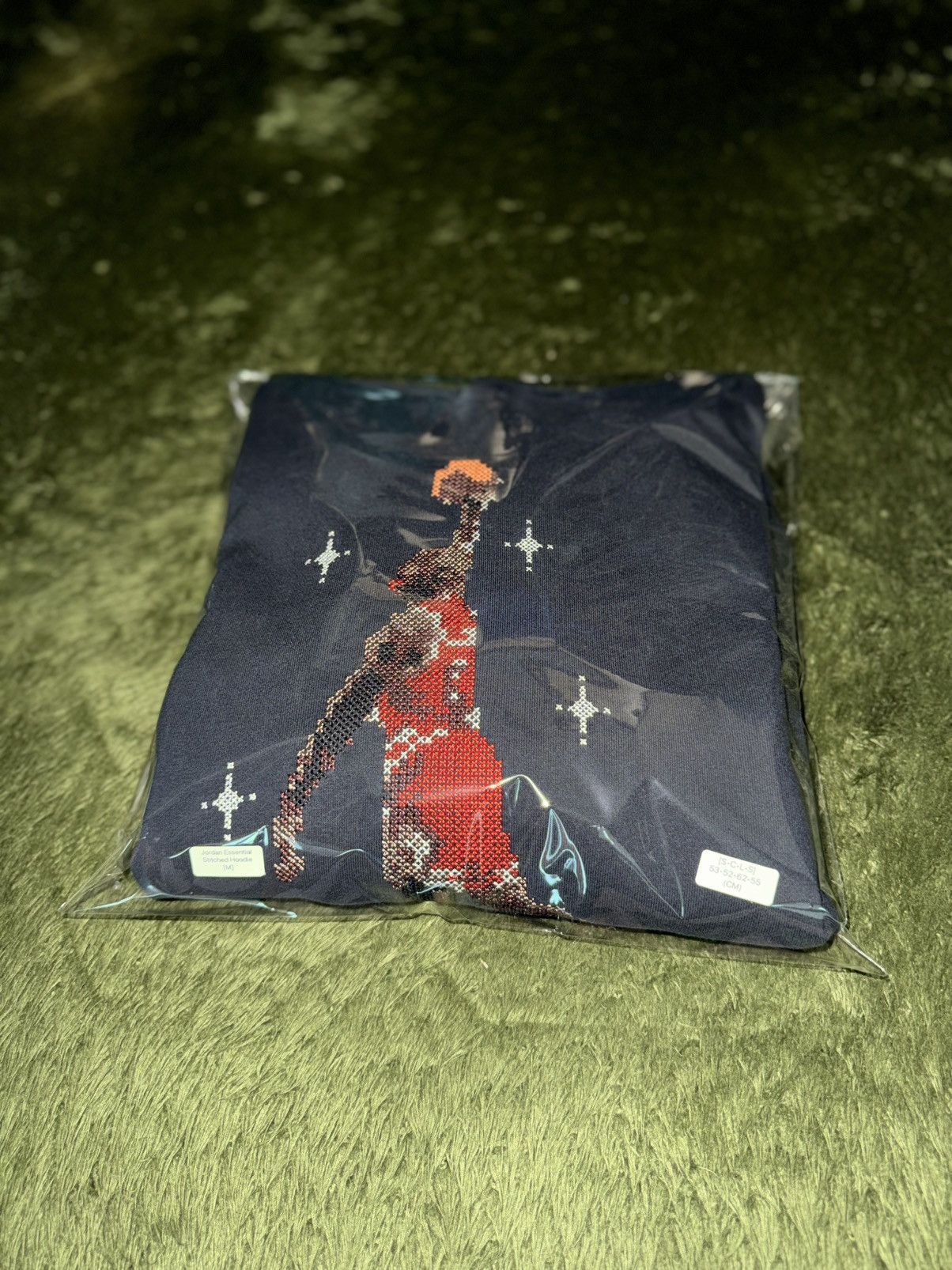 Japanese Brand [M] Jordan Essentials Pixel Embroidered Fleece Hoodie Black Size US XL / EU 56 / 4 - 12 Thumbnail