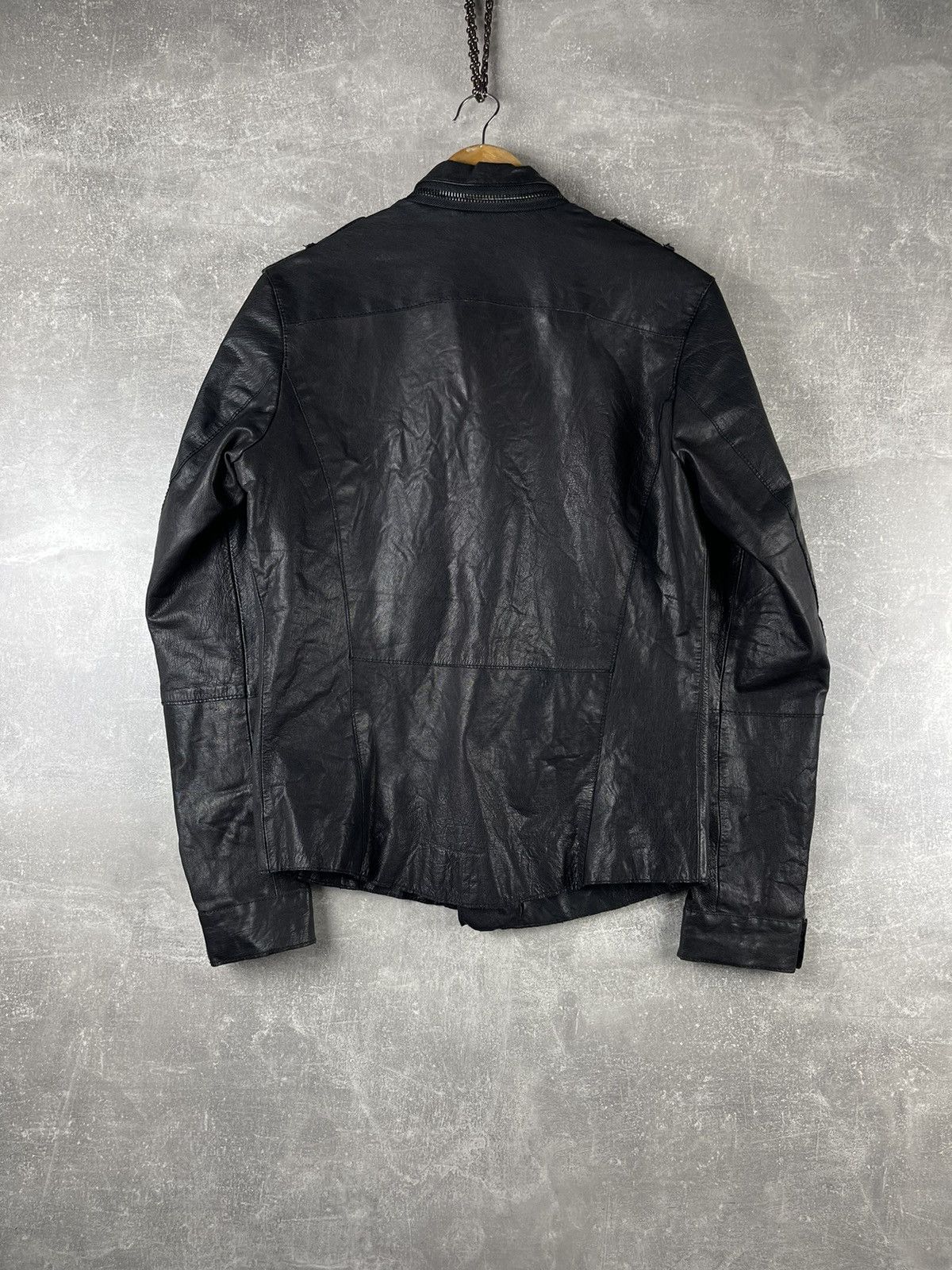 Allsaints ALLSAINTS Spitalfields Leather Jacket Black Snap Utility Size US L / EU 52-54 / 3 - 6 Thumbnail
