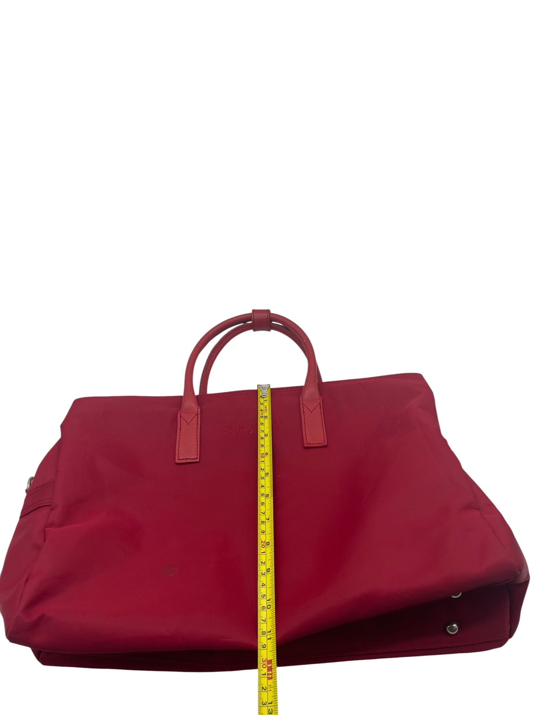 United Colors Of Benetton United Colors of Benetton Red Nylon Weekender Duffel Bag Y2K Size ONE SIZE - 17 Thumbnail