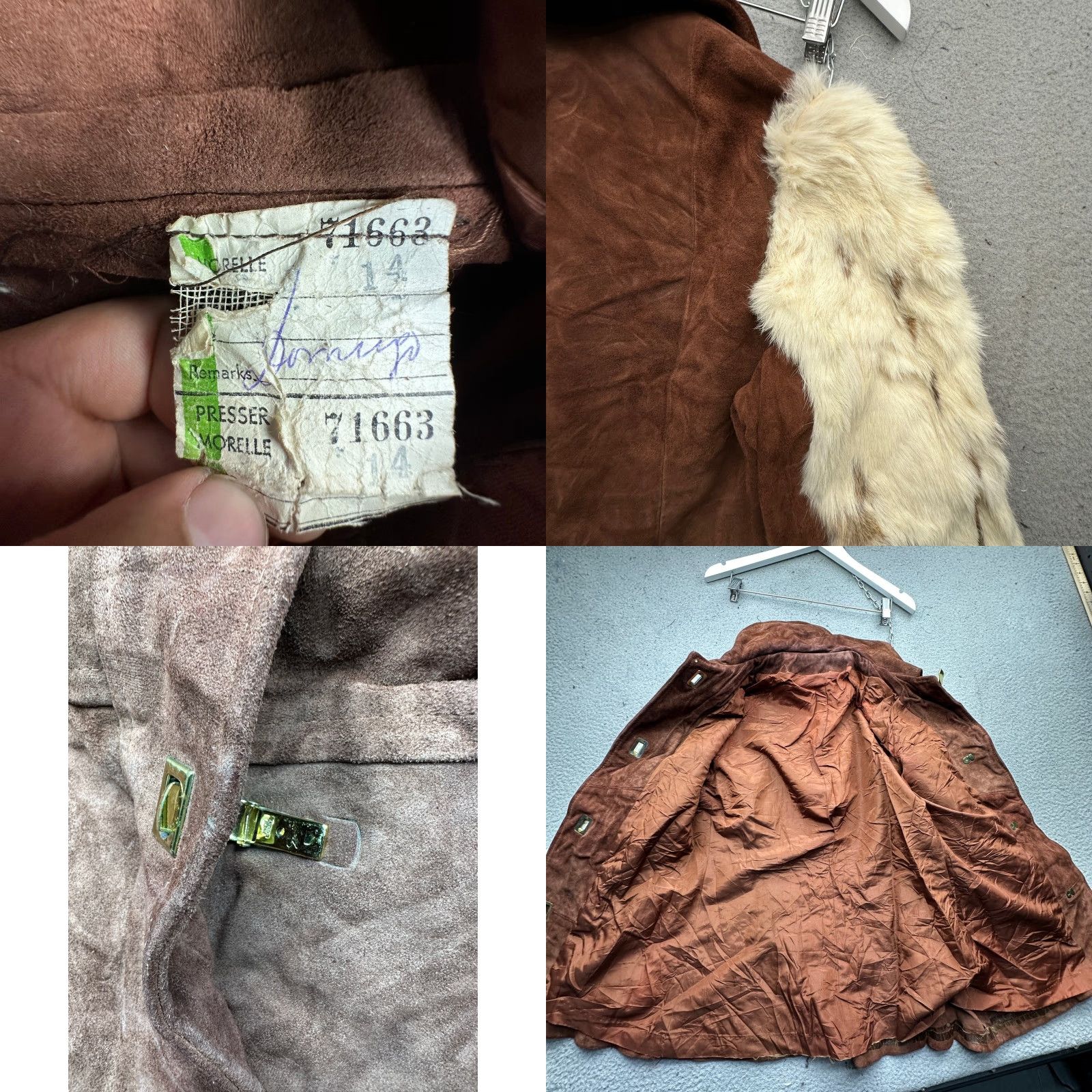 Vintage VINTAGE 70s Gutos Suede Leather Real Fur Coat Women S Brown West Germany Buckle Coat Size S / US 4 / IT 40 - 8 Thumbnail