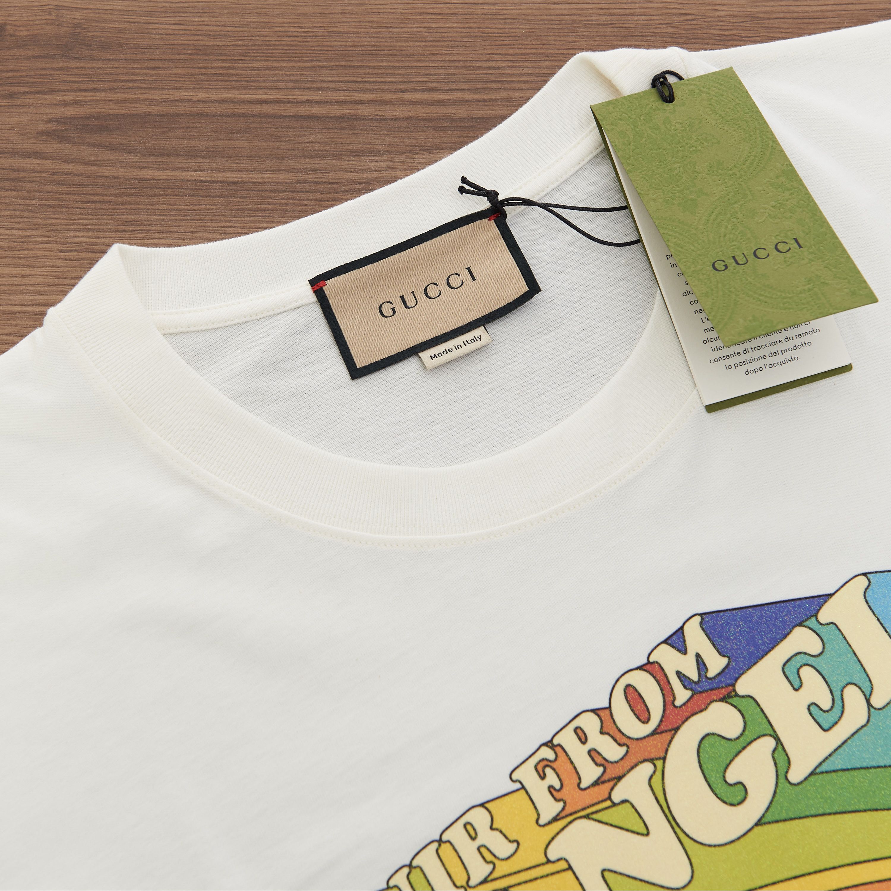 Gucci White Cotton Jersey T-shirt With Los Angeles Souvenir Print Size US L / EU 52-54 / 3 - 11 Thumbnail