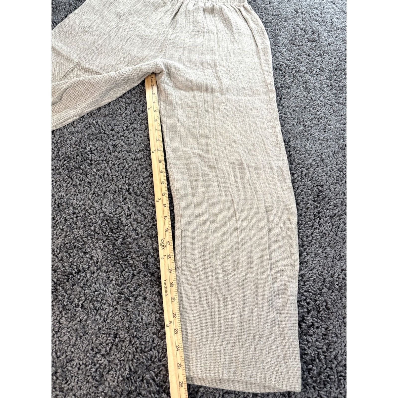 Vintage VINTAGE Cloudburst Pants Womens 26x26 Beige Linen Knit Stretch Wide-Leg 90s Chino Baggy Womens Size 26" / US 2 / IT 38 - 2 Thumbnail