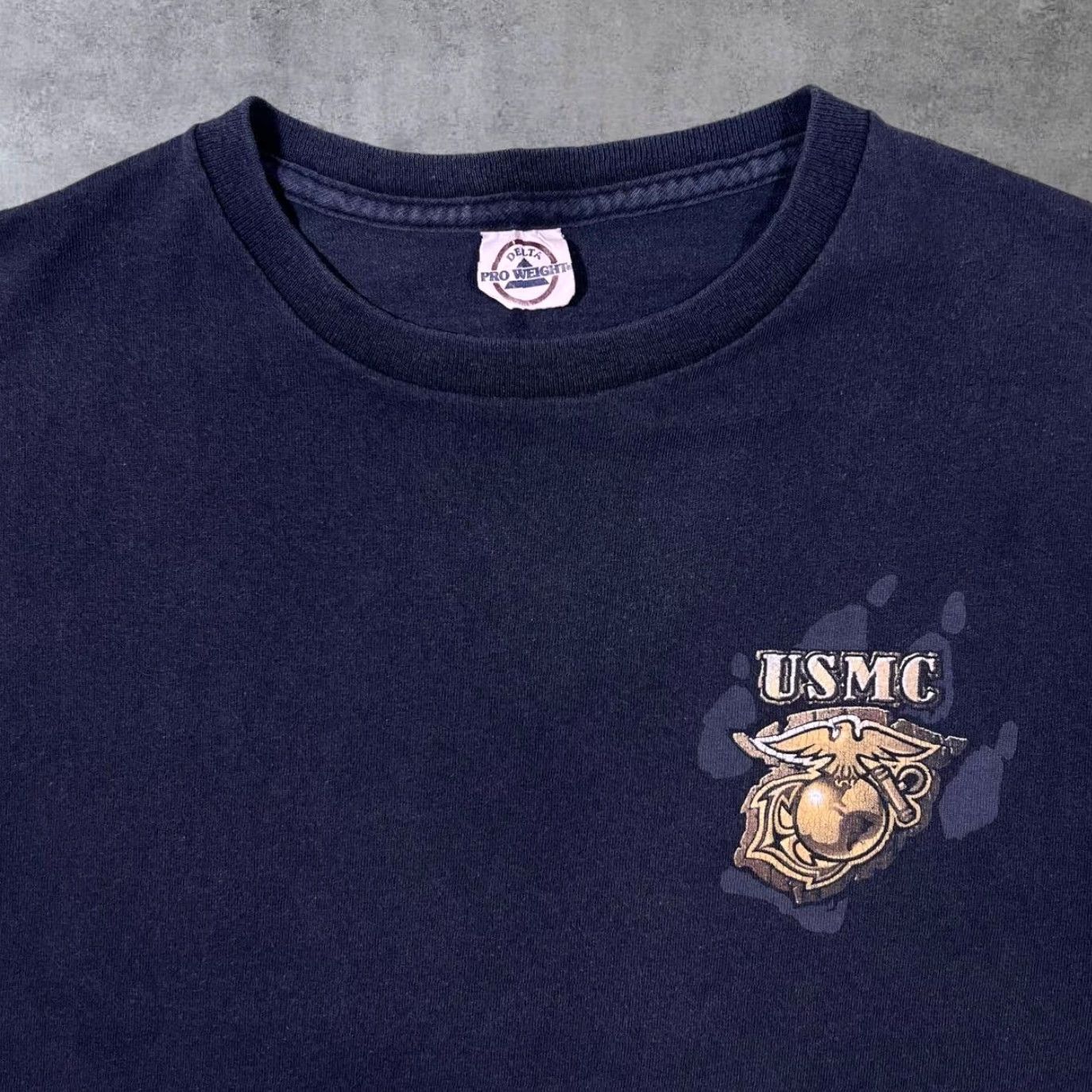 Delta Delta USMC United States Marine Corps Military Graphic Black T-Shirt Small VINTAGE? Size US S / EU 44-46 / 1 - 4 Thumbnail