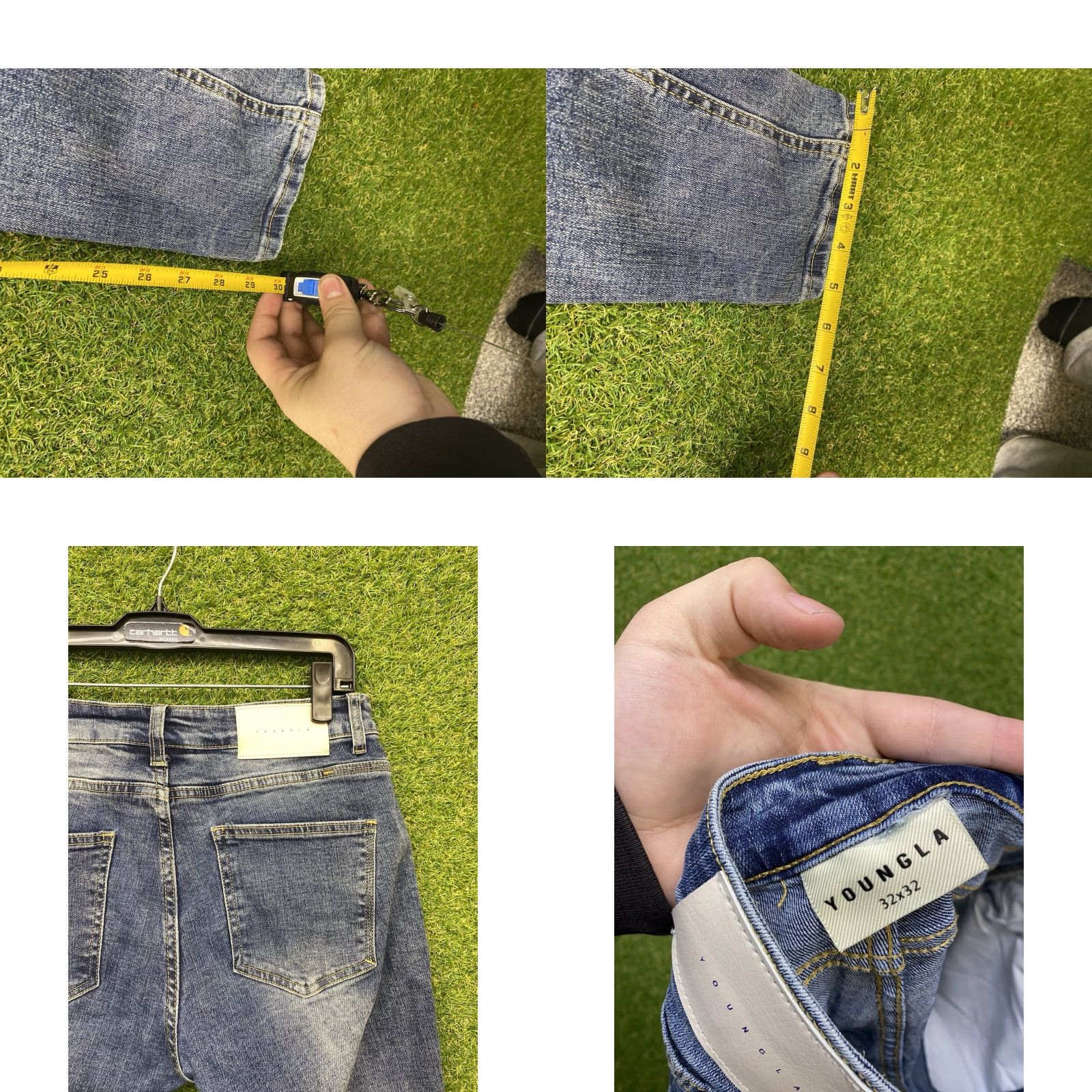YoungLA YOUNGLA Jeans Mens Slim Fit 32x32 Blue Distressed Medium Wash Y2K Size US 32 / EU 48 - 8 Thumbnail