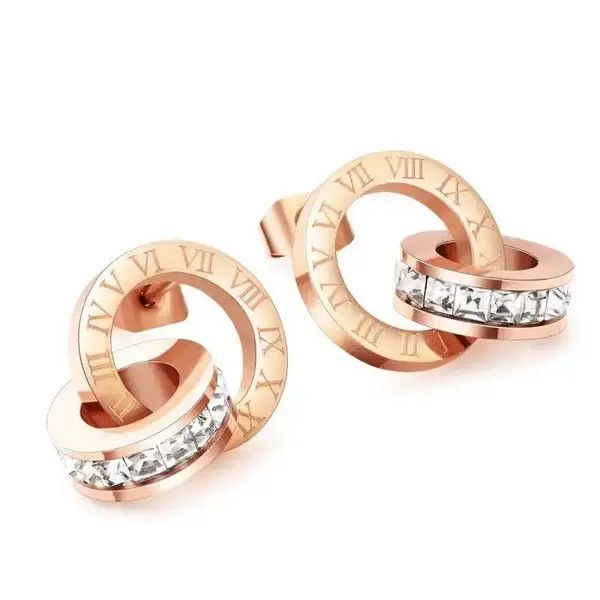 Jewelry Roman Number Carved Earring Size ONE SIZE - 3 Thumbnail