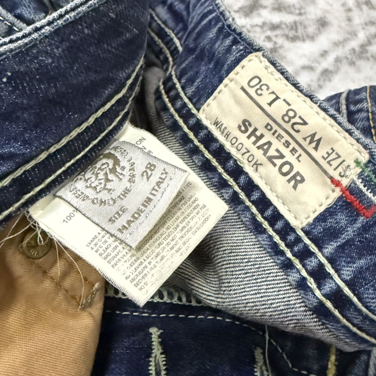 Vintage Y2k Diesel Shazor Distressed Fade Wash Flare Jeans