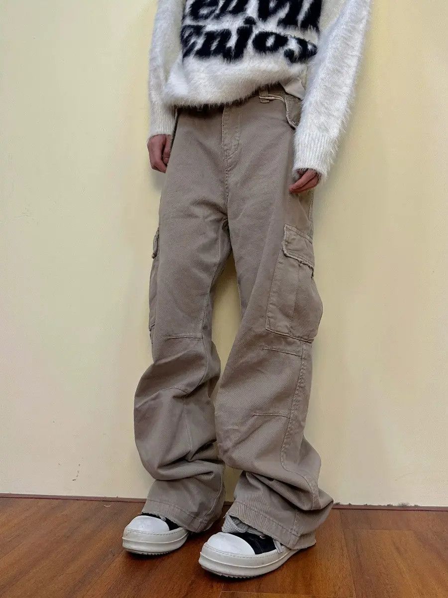 Japanese Brand × Jean Gray Cargo Stacked Pants Size US 34 / EU 50 - 1 Thumbnail
