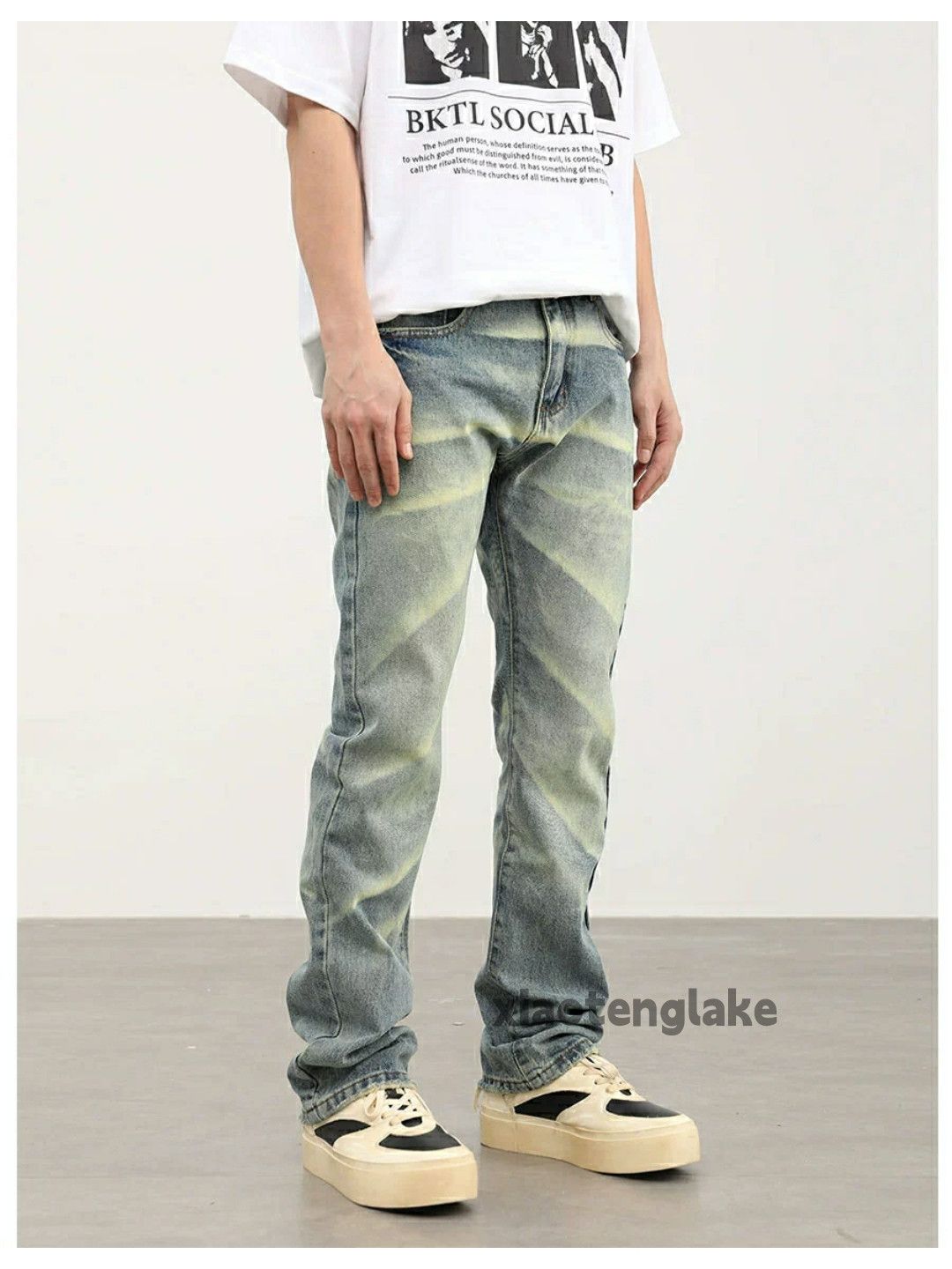 Jean × Vintage washed faded cleanfit skate hiphop flared jeans Size US 30 / EU 46 - 3 Thumbnail