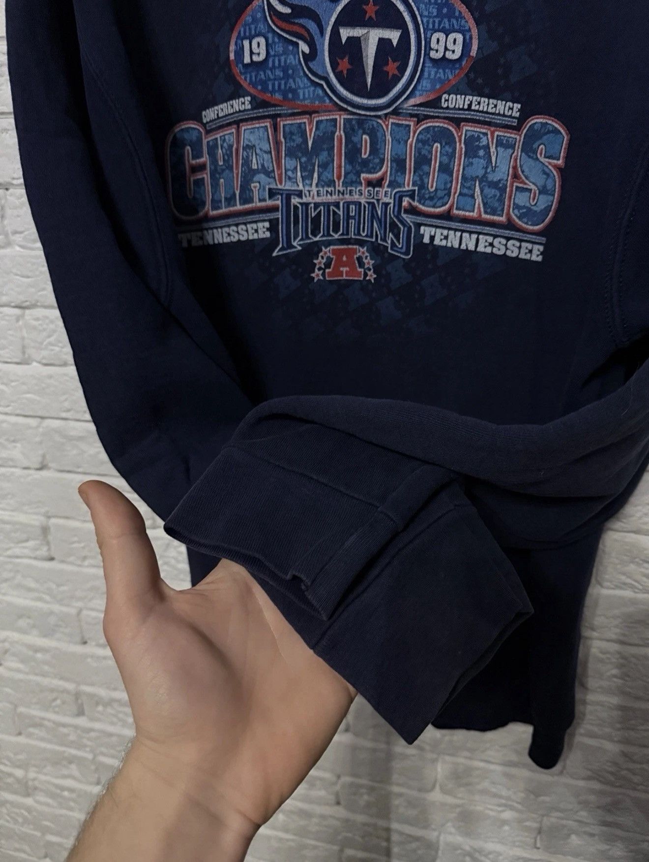 Fruit Of The Loom Vintage 90s Tennessee Titans Champions Conference Sweatshirt Size US L / EU 52-54 / 3 - 5 Thumbnail