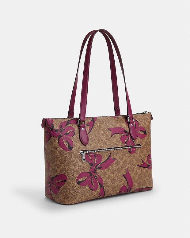 Coach Coach Gallery Tote Bag In Signature Canvas With Bow cz174 Size ONE SIZE - 3 Thumbnail