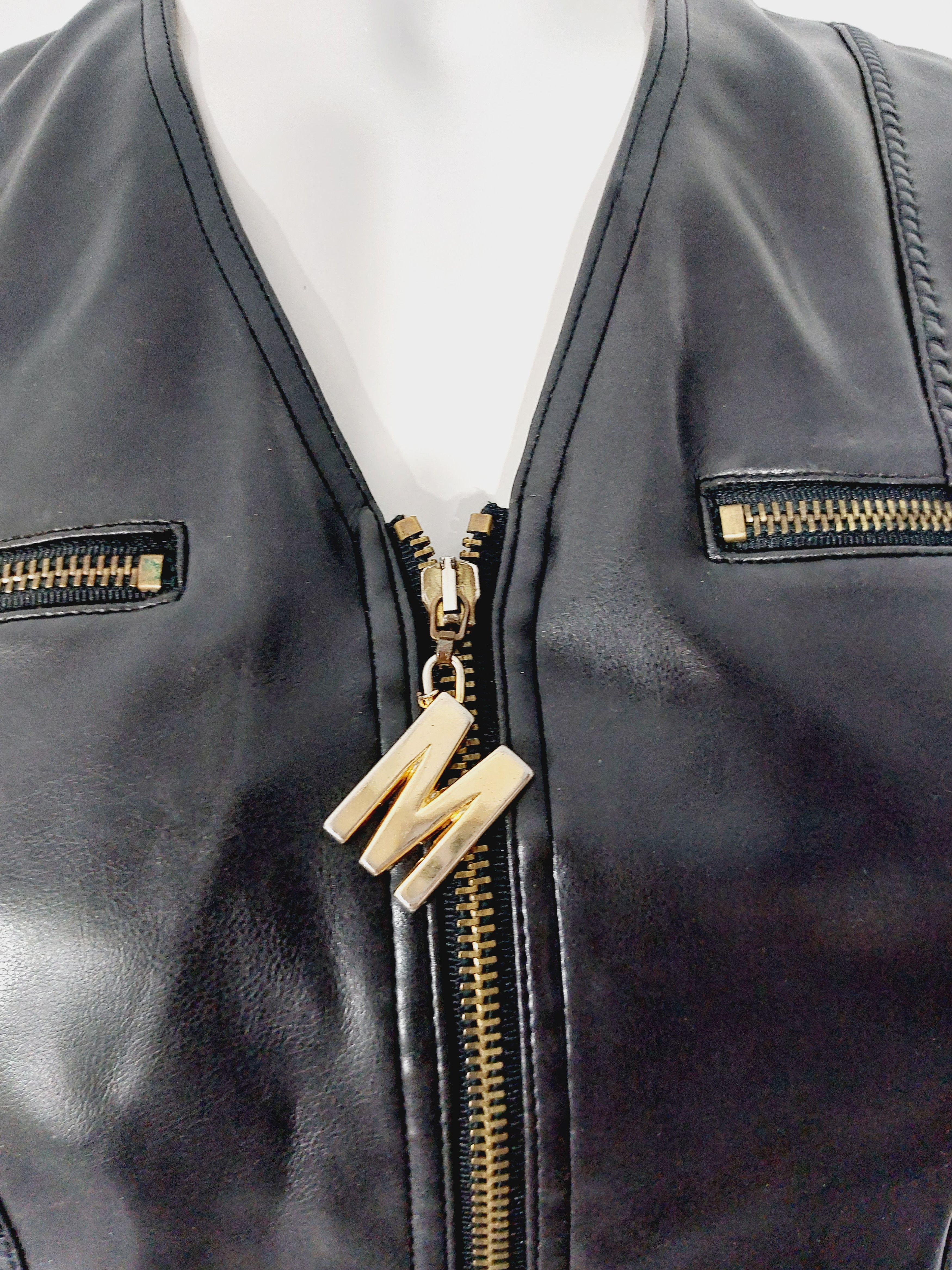 Moschino Moschino Jeans Bella Hadid Faux Leather Black Vest Top Size S / US 4 / IT 40 - 5 Thumbnail