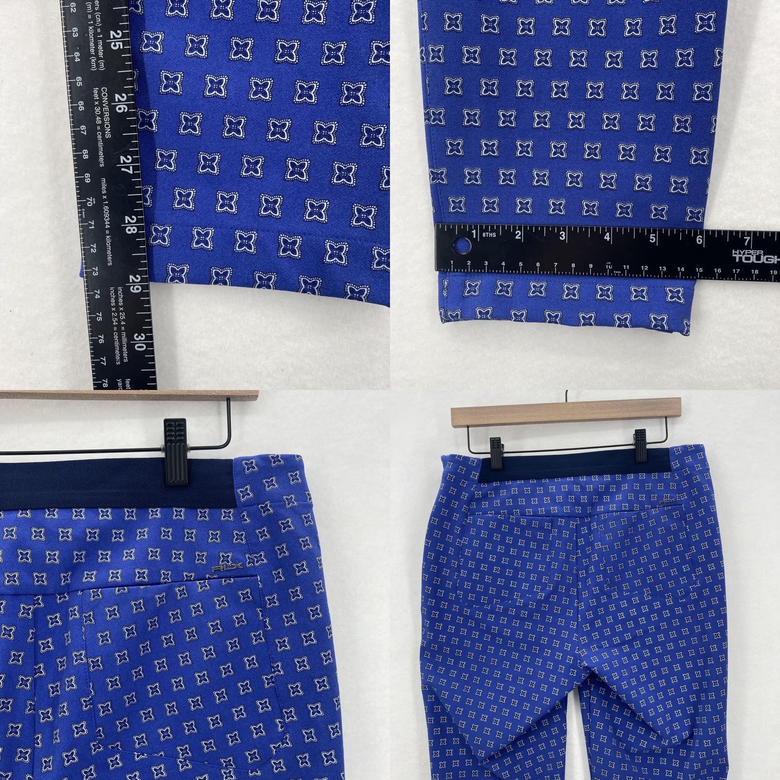 Polo Ralph Lauren RLX Ralph Lauren Pants Womens 10 Blue Geometric Print Stretch Golf Performance Size 32" / US 10 / IT 46 - 9 Thumbnail