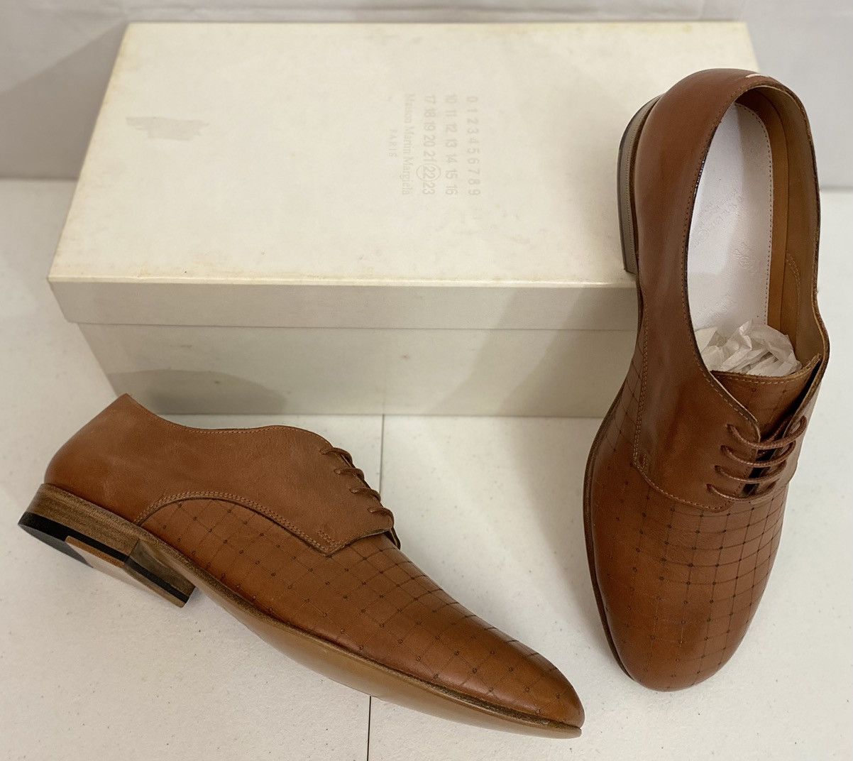 Maison Margiela Maison Margiela 22 🇮🇹 Brown veg tan laser matrix derby 8 New Size US 8 / EU 41 - 3 Thumbnail