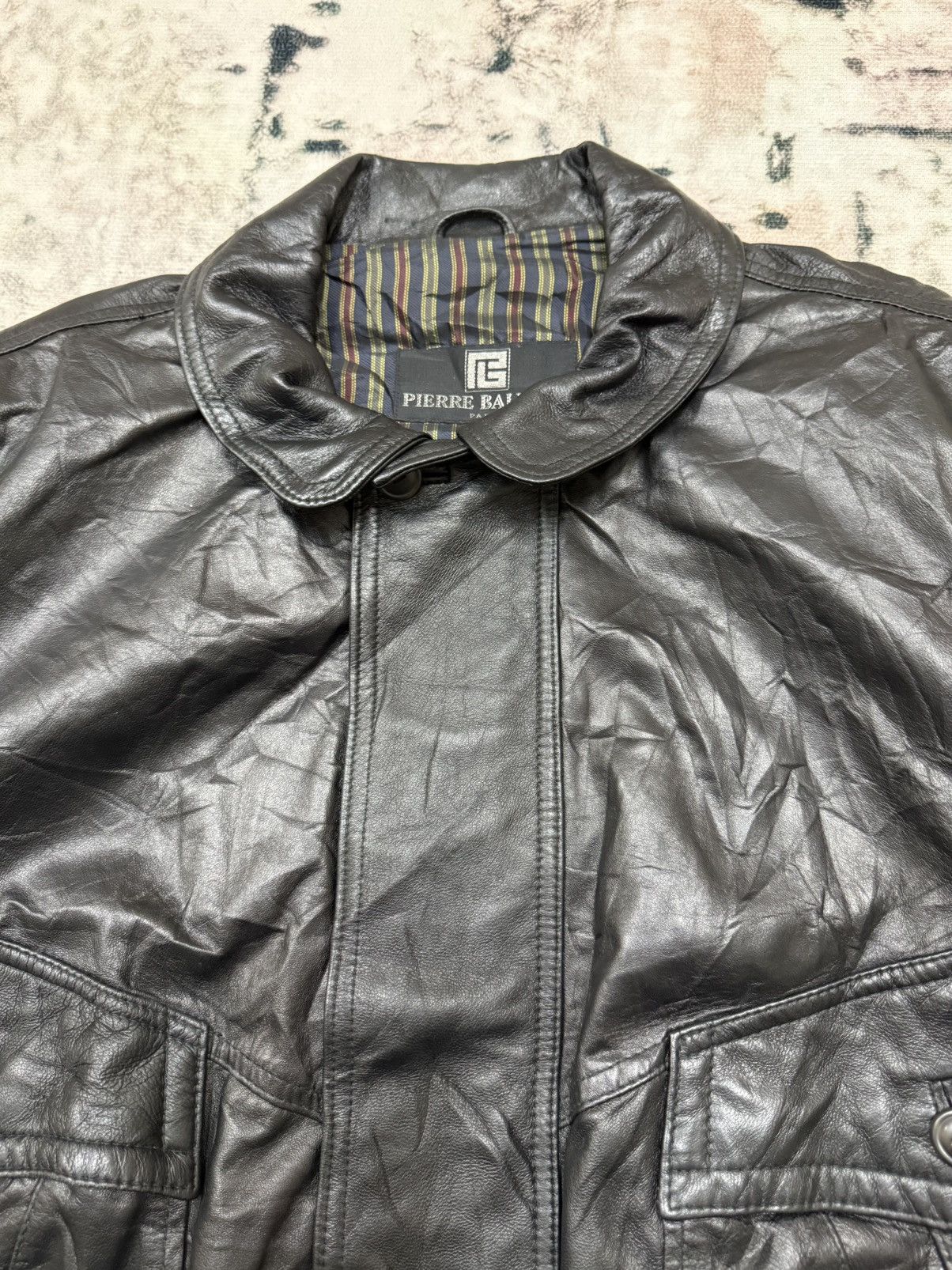 Pierre Balmain Vintage Pierre Balmain Paris Bomber Leather Jacket Size US L / EU 52-54 / 3 - 6 Thumbnail