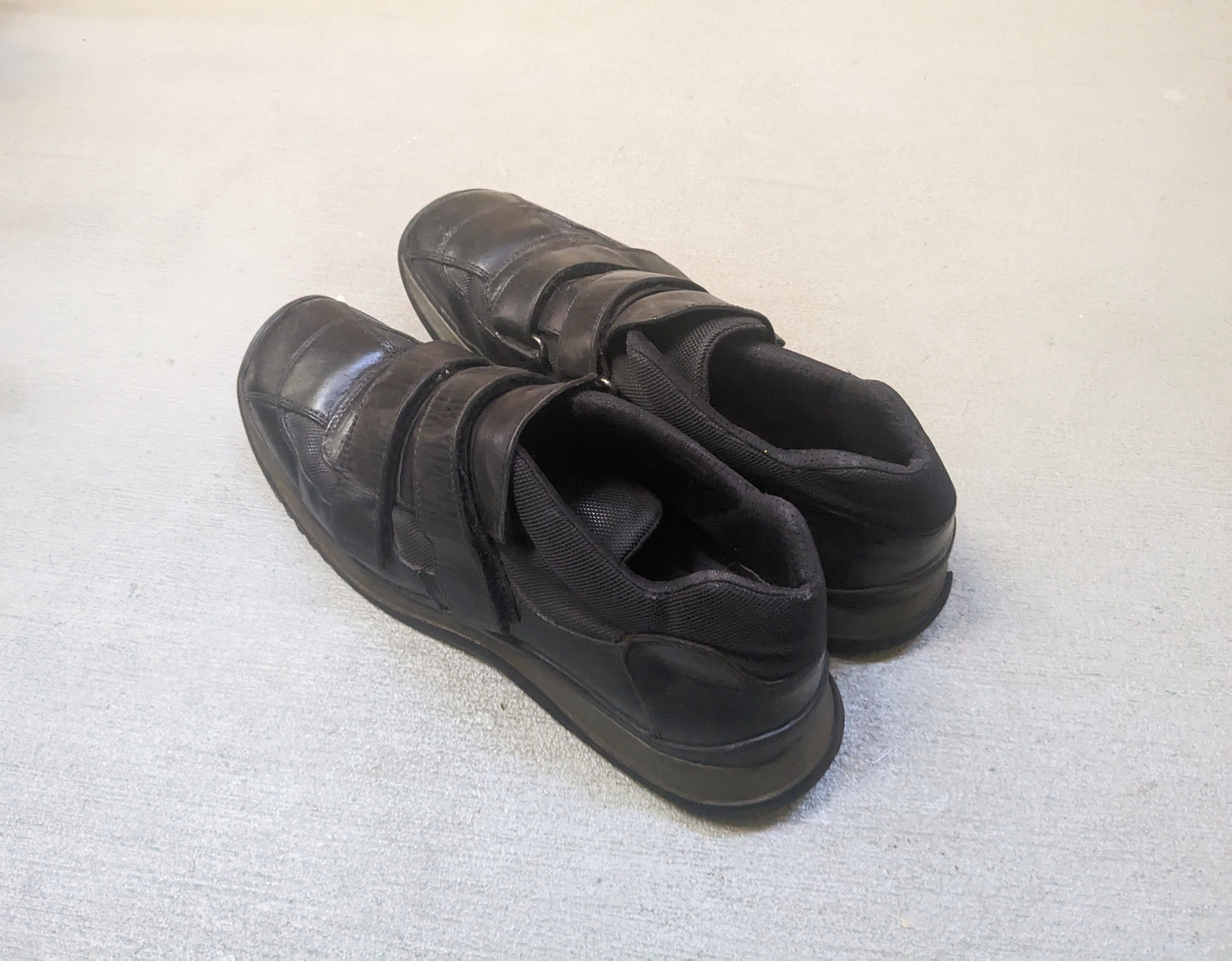 Prada Prada Sneakers Size 9.5 Black Leather Mid Tops Strap Y2K Size US 9.5 / EU 42-43 - 12 Thumbnail