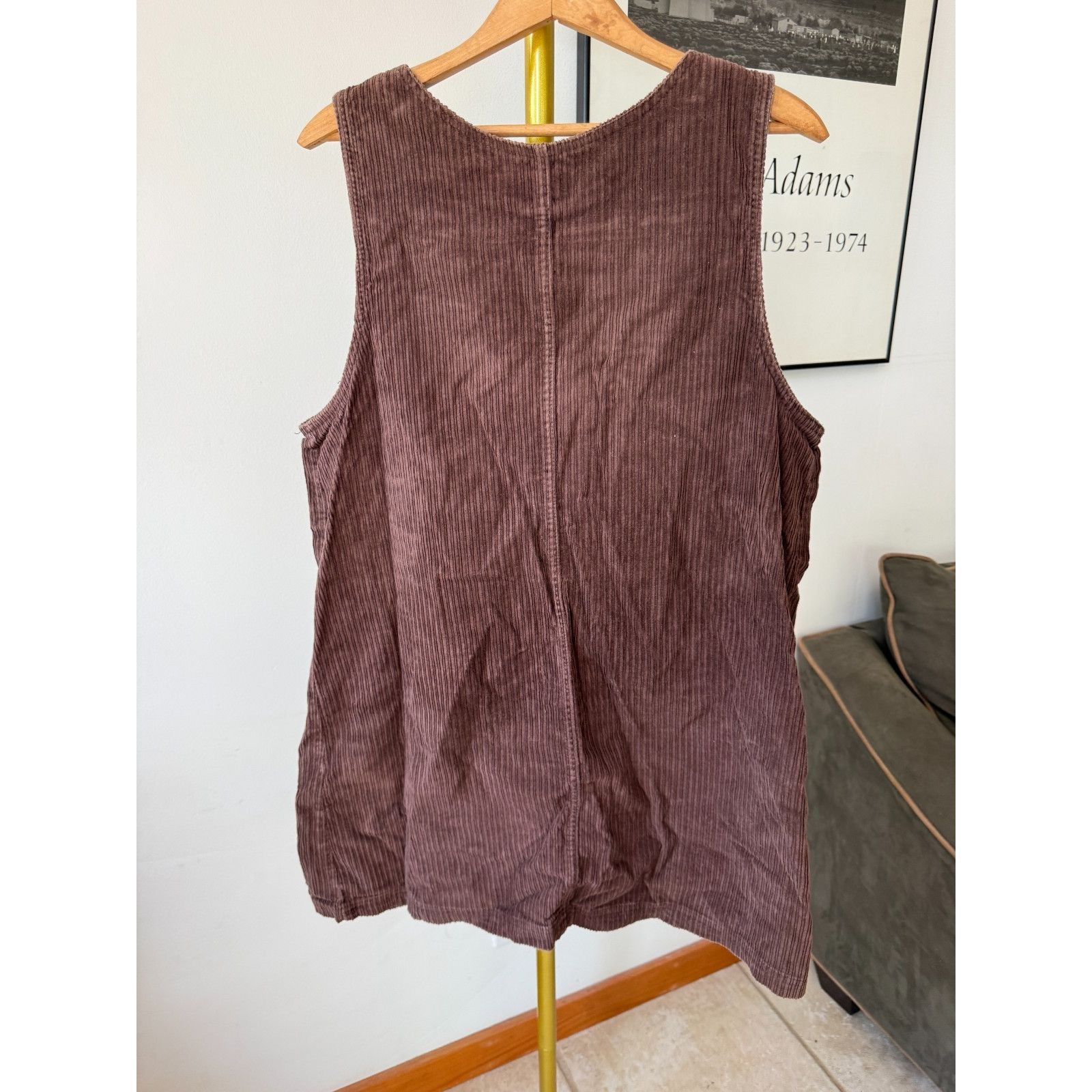 Other Vintage Corduroy Jumper Dress Brown Kikomo Sleeveless Zip F Size L / US 10 / IT 46 - 3 Thumbnail