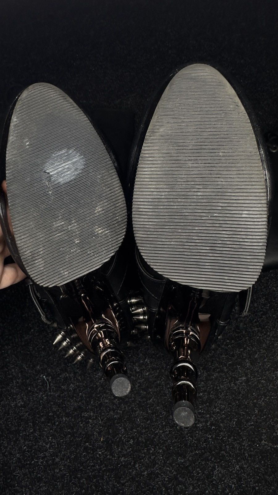 Demonia Cult Demonia Muerto Gothic Spiked Platform Boots Knee High Black Size US 10 / IT 40 - 11 Thumbnail