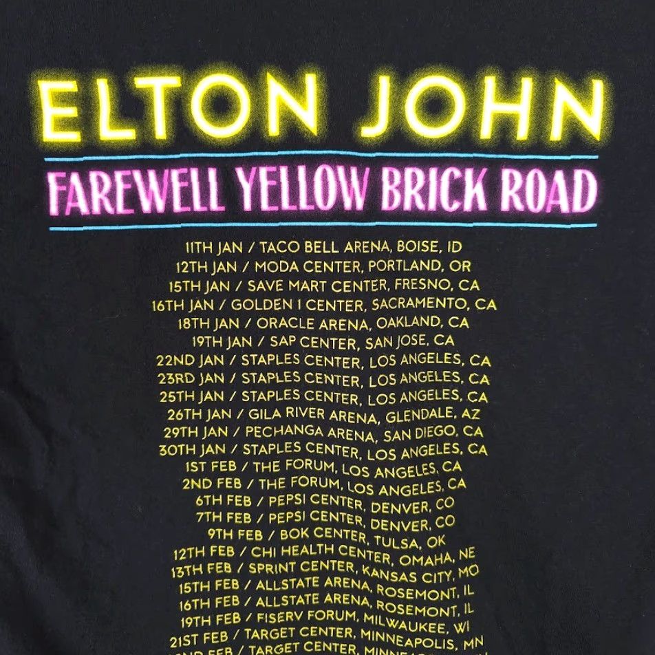 Vintage Elton John T Shirt Mens Size Small Black 2019 Farewell Yellow Brick Road Tour Vintage No Size US S / EU 44-46 / 1 - 6 Thumbnail