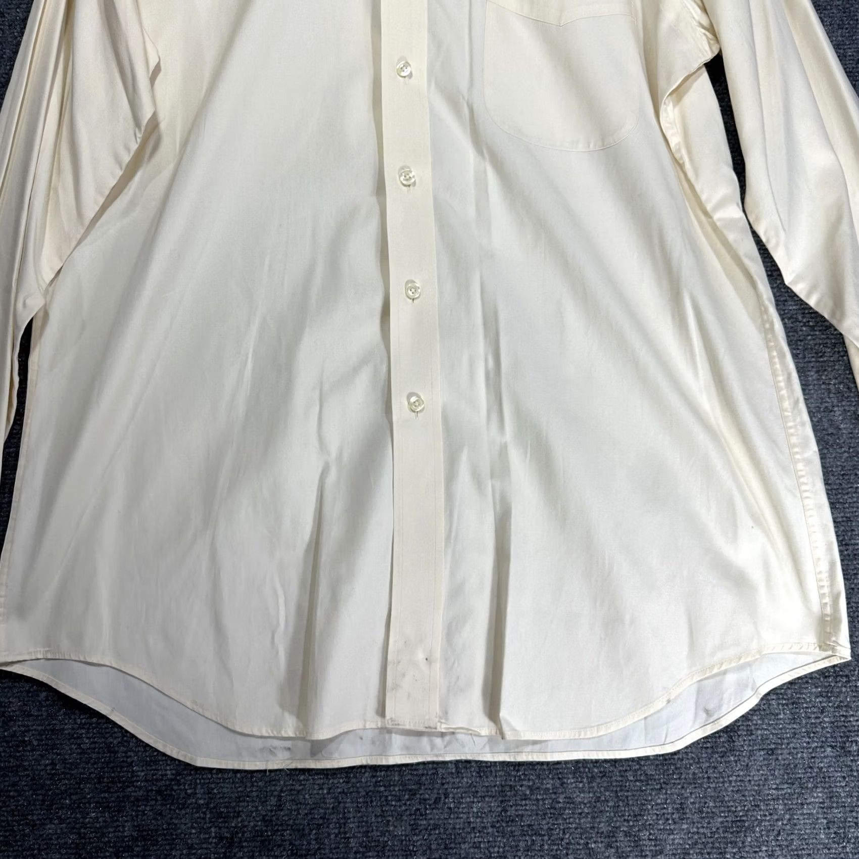 Vintage Paul Fredrick Shirt Yellow Cotton PinPoint Oxford 80's Two Ply 15 Mens Pocket Size US M / EU 48-50 / 2 - 2 Thumbnail
