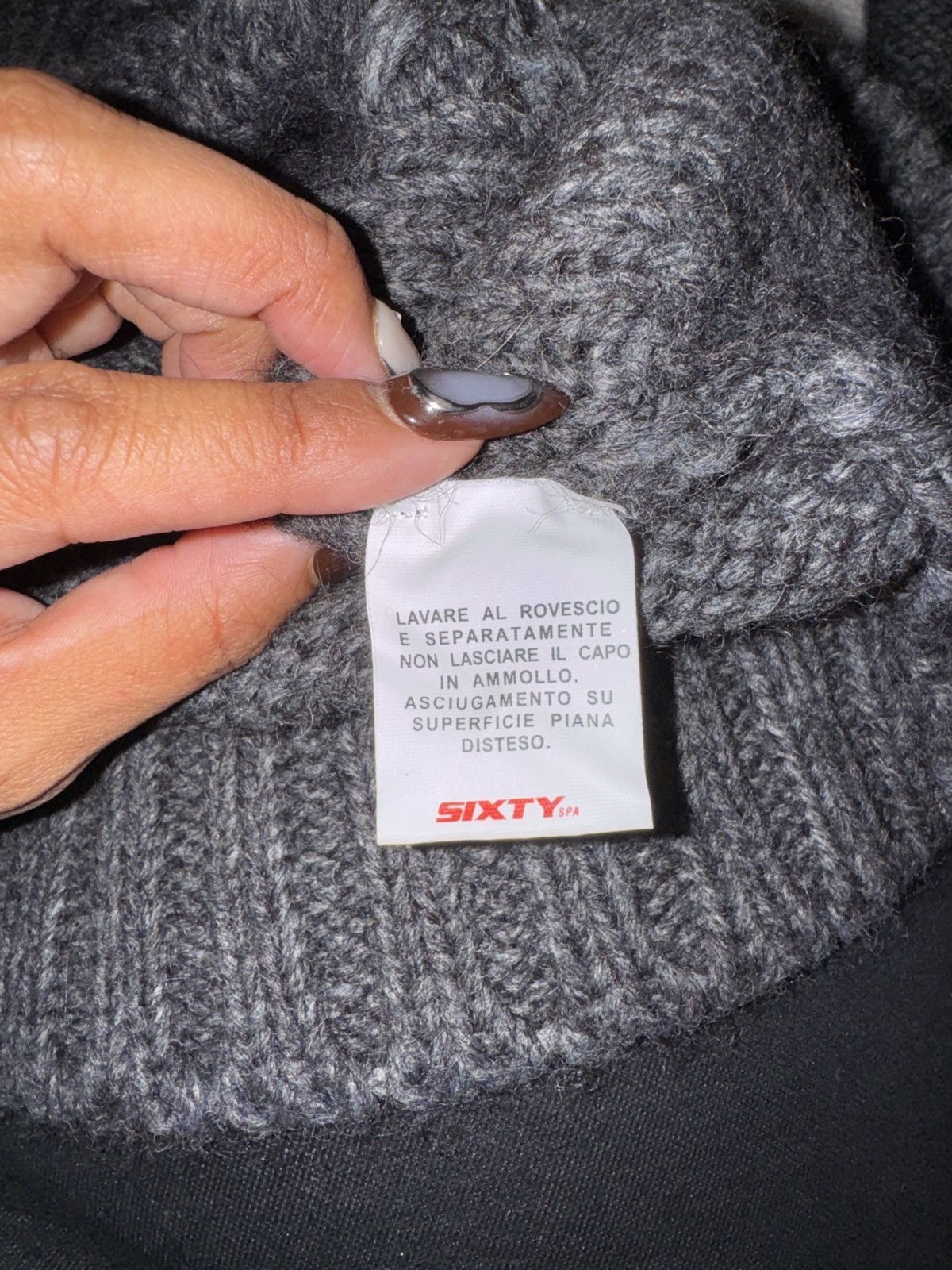 Energie Energie Chunky Cable Knit Sweater Jacket – Charcoal Gray (L) Size US L / EU 52-54 / 3 - 5 Thumbnail